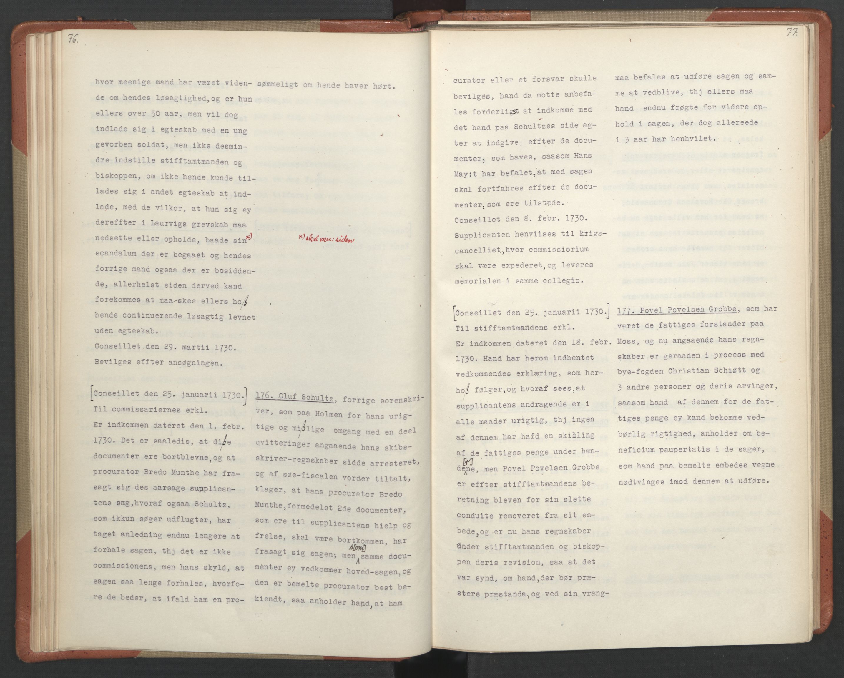 Avskriftsamlingen, AV/RA-EA-4022/F/Fa/L0093: Supplikker, 1730, p. 43