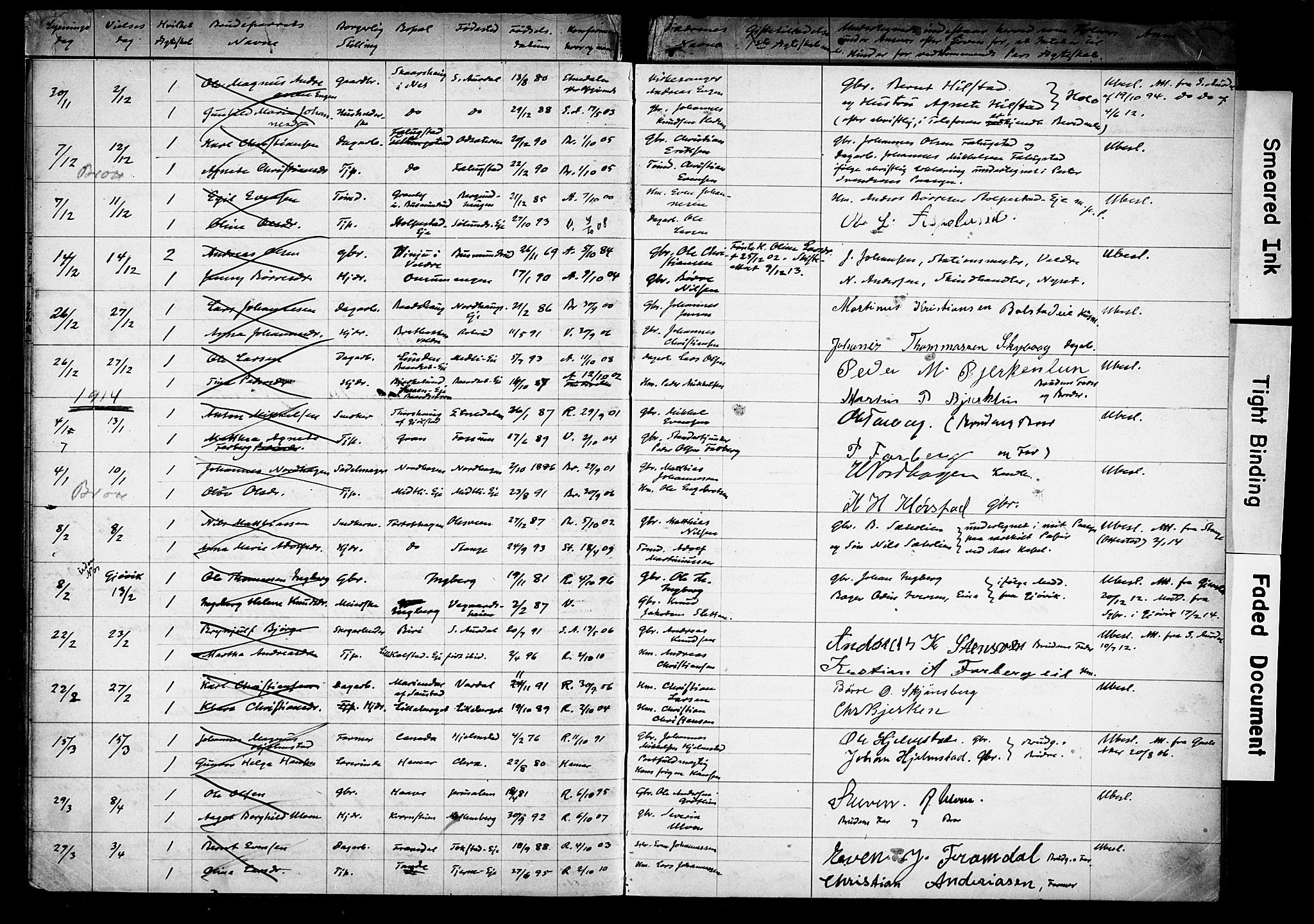 Ringsaker prestekontor, SAH/PREST-014/N/Na/L0001: Banns register no. 1, 1905-1922