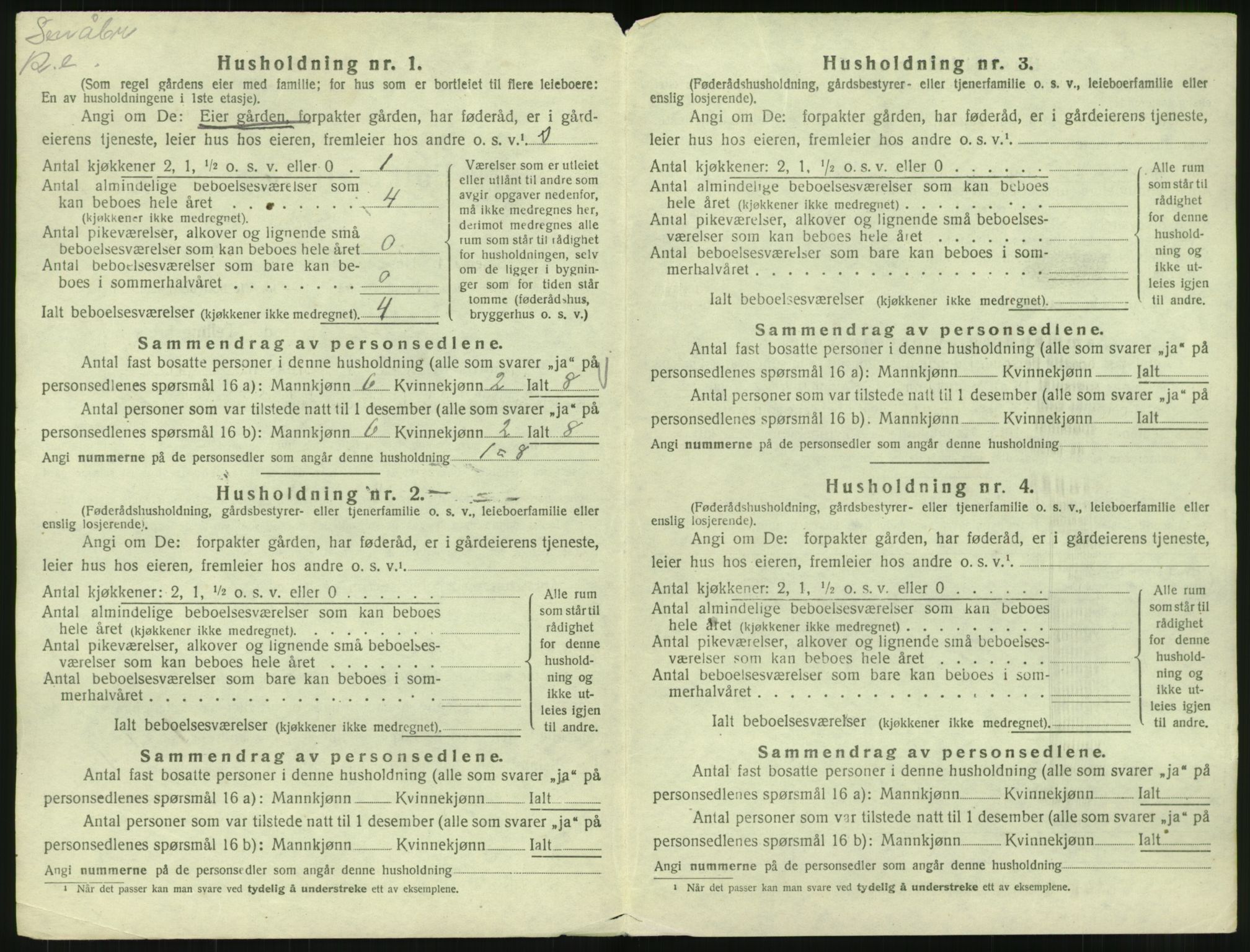 SAT, 1920 census for Tysfjord, 1920, p. 40