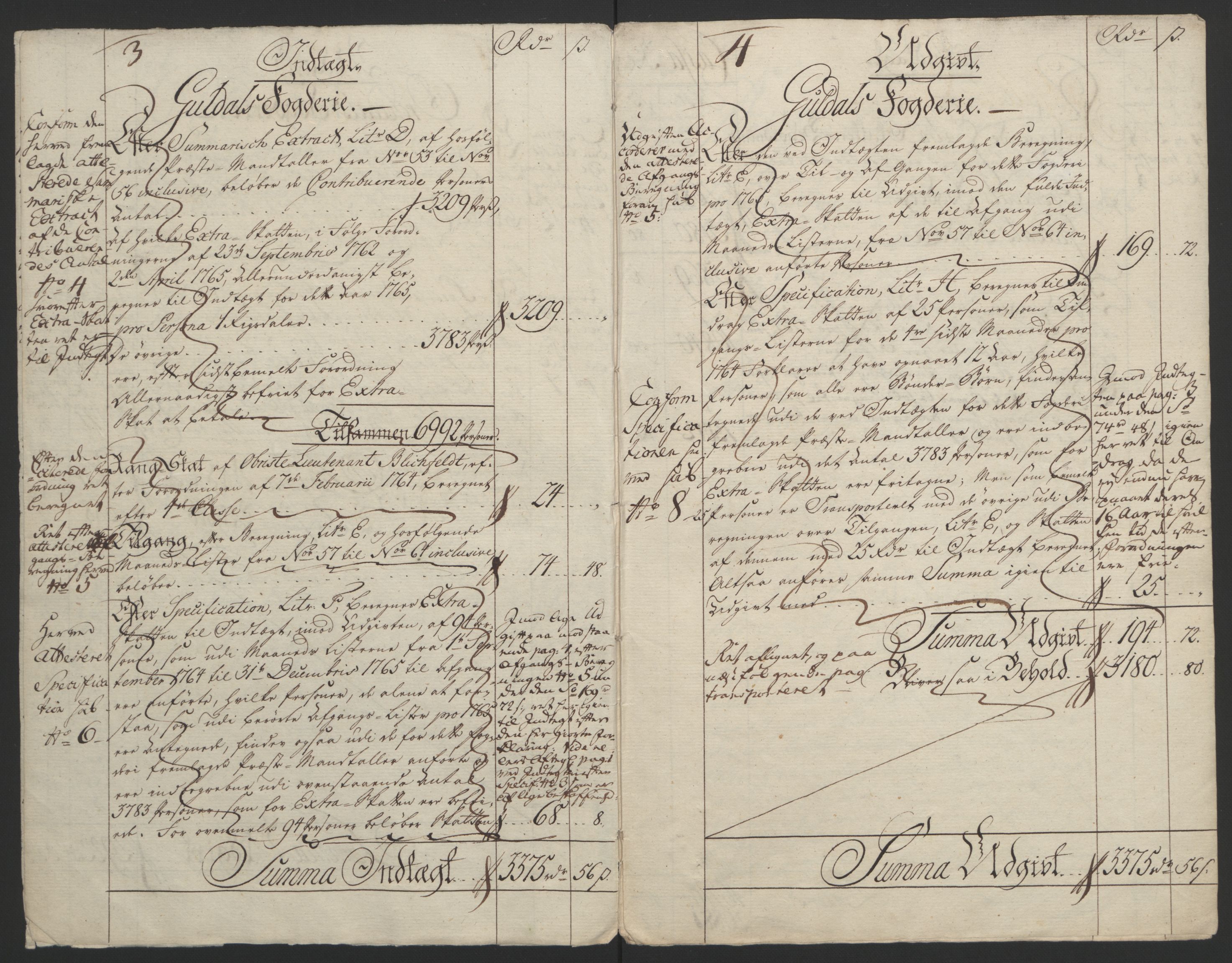 Rentekammeret inntil 1814, Reviderte regnskaper, Fogderegnskap, RA/EA-4092/R60/L4094: Ekstraskatten Orkdal og Gauldal, 1762-1765, p. 223