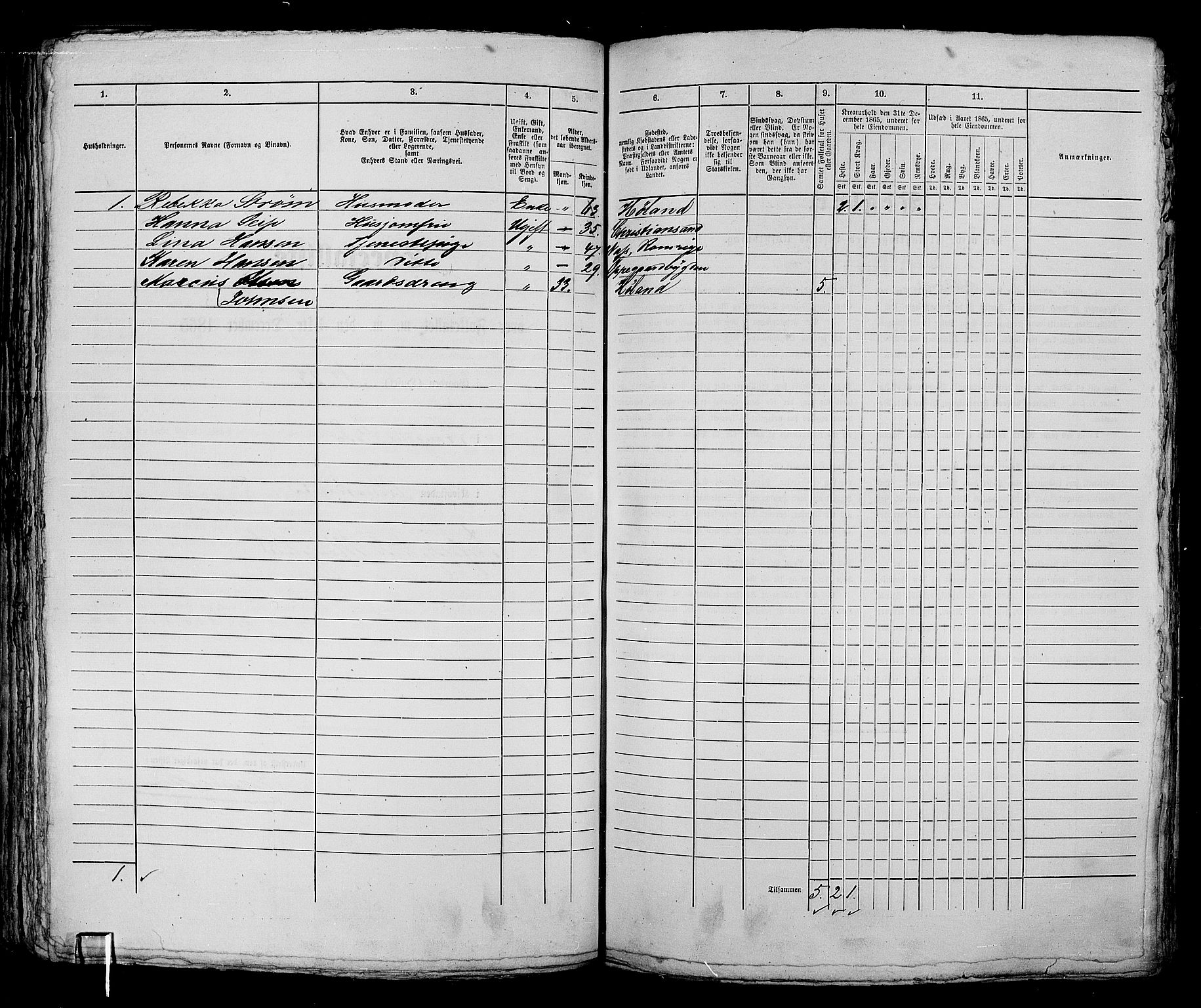 RA, 1865 census for Kristiania, 1865, p. 1946