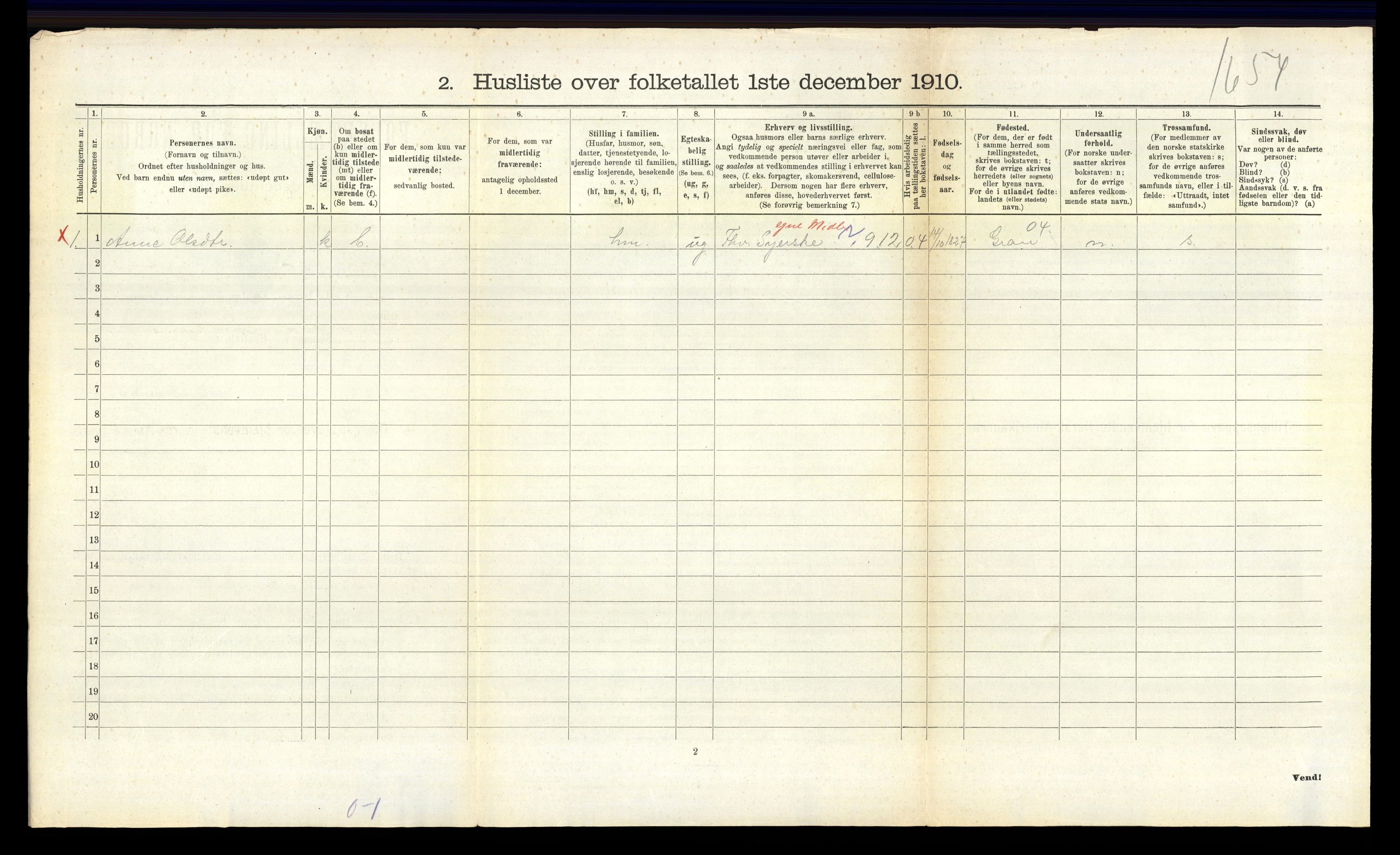 RA, 1910 census for Norderhov, 1910, p. 2565