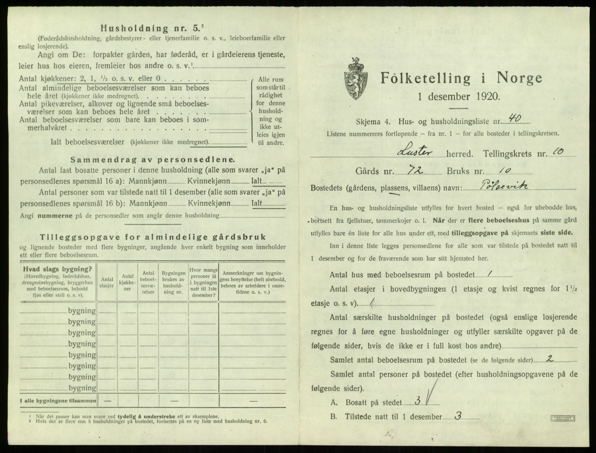 SAB, 1920 census for Luster, 1920, p. 985