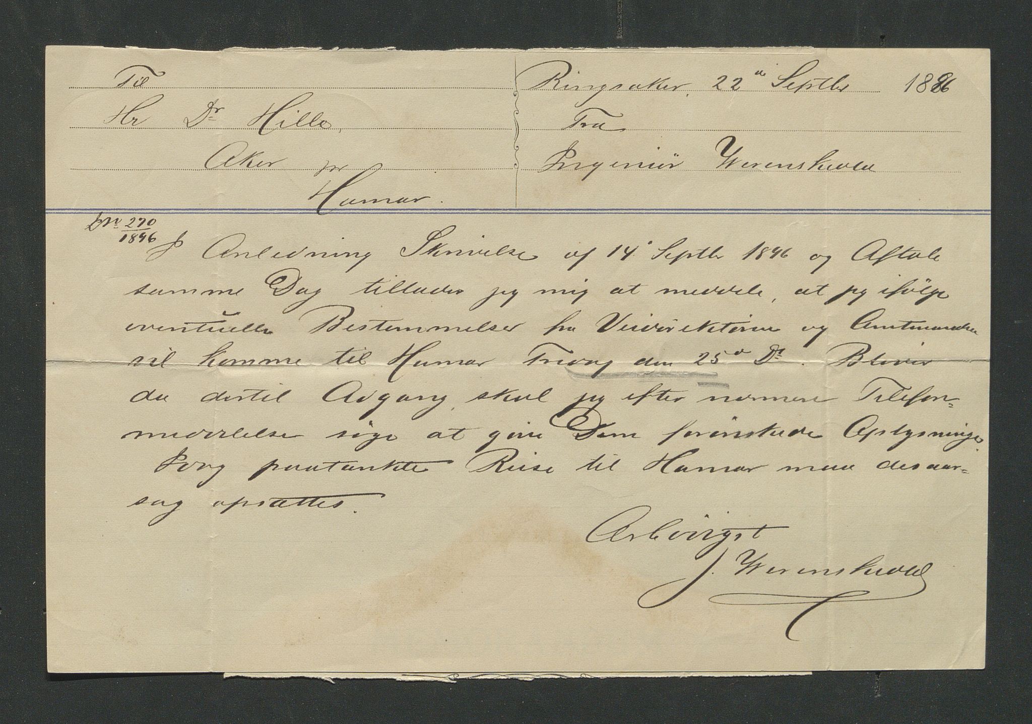 Åker i Vang, Hedmark, og familien Todderud, AV/SAH-ARK-010/E/Ec/L0001: Korrespondanse ordnet etter emne, 1772-1907, p. 43