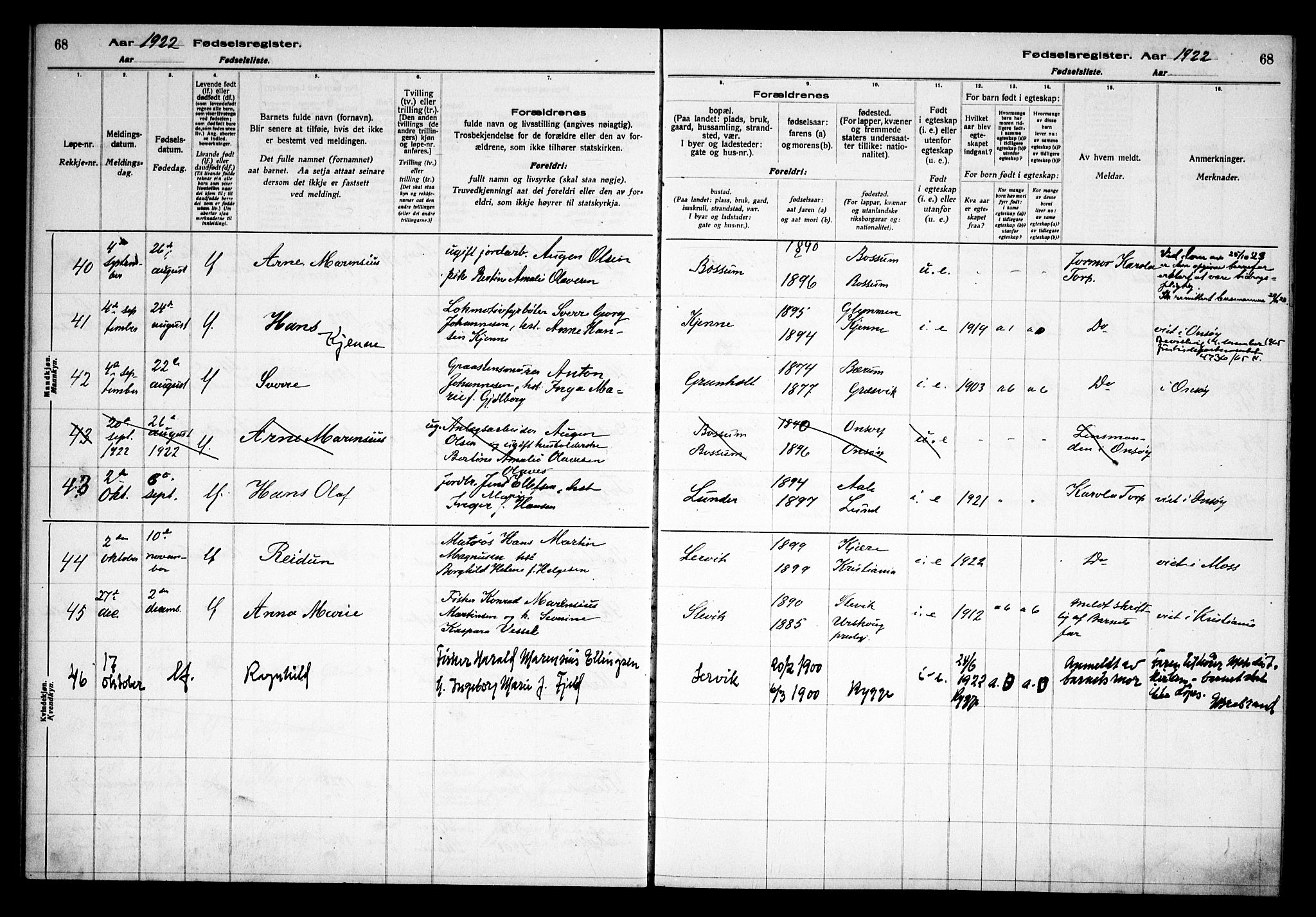Onsøy prestekontor Kirkebøker, AV/SAO-A-10914/J/Ja/L0001: Birth register no. I 1, 1916-1937, p. 68