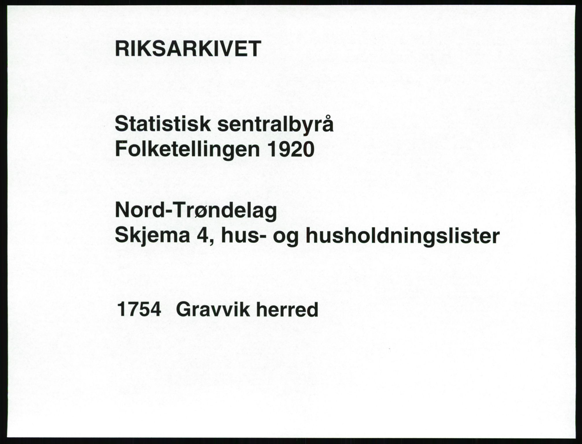 SAT, 1920 census for Gravvik, 1920, p. 16