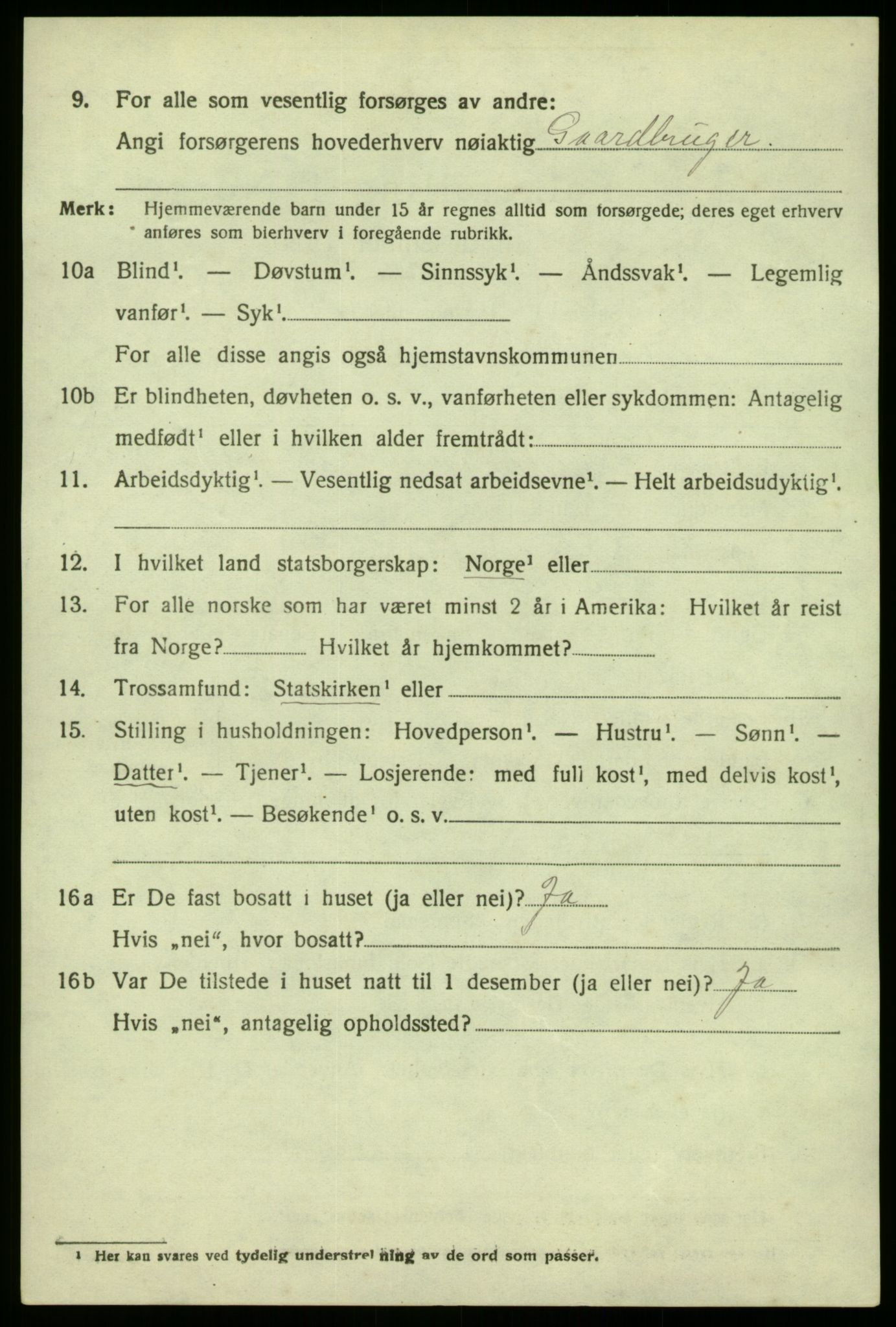 SAB, 1920 census for Austrheim, 1920, p. 3133