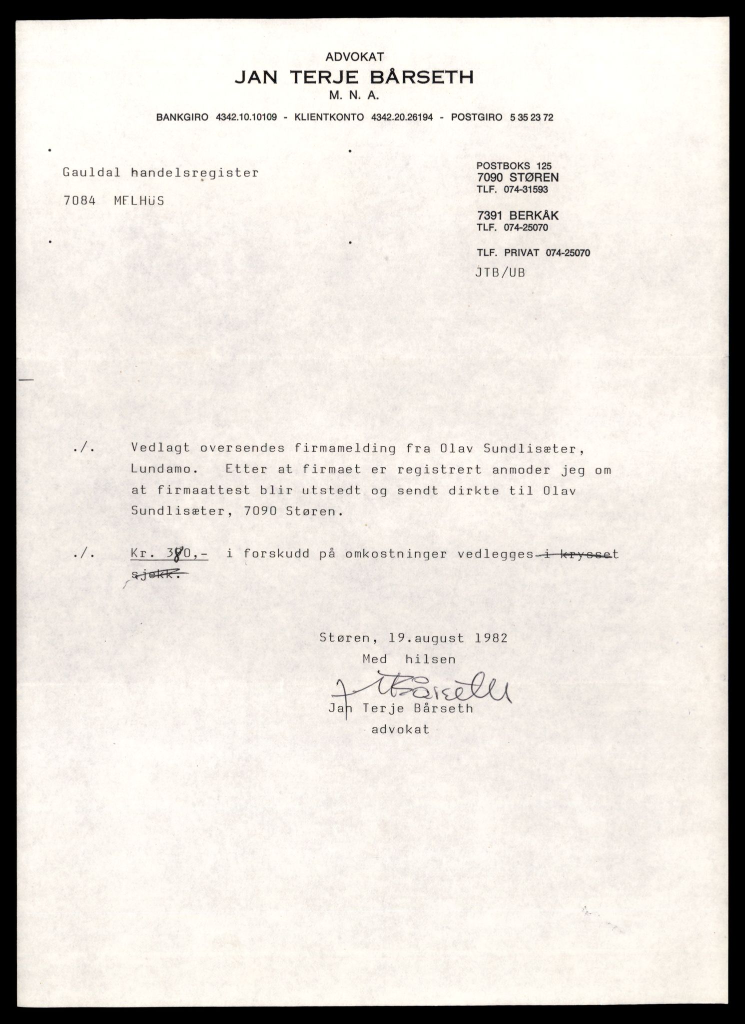 Gauldal sorenskriveri, AV/SAT-A-0014/2/J/Jd/Jde/L0006: Bilag, 1982, p. 5