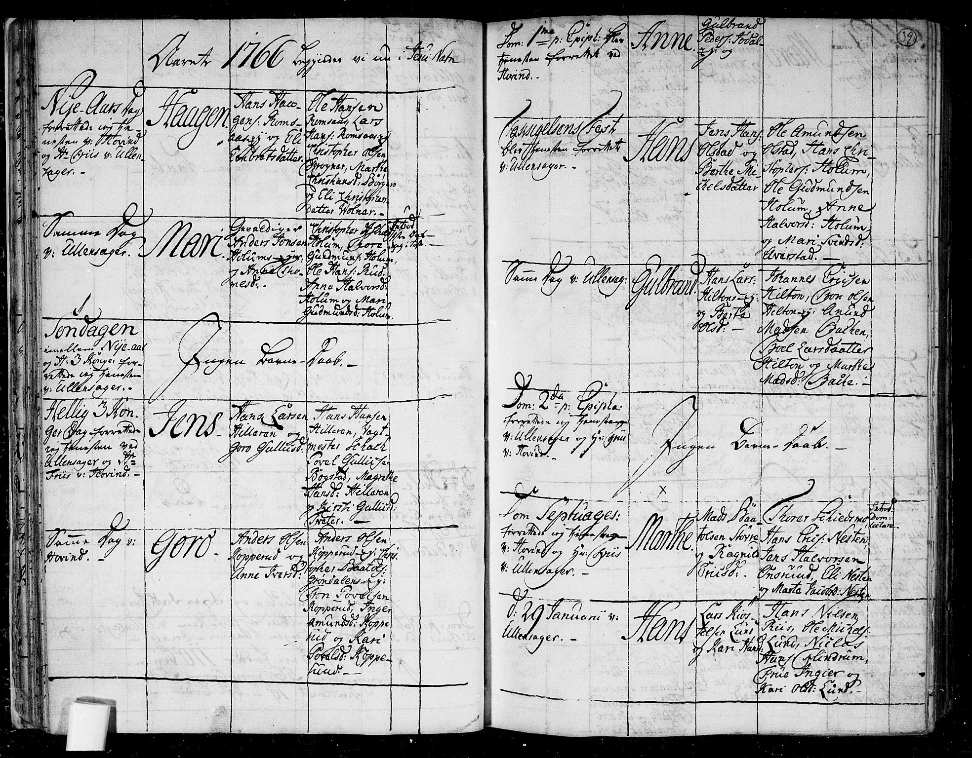 Ullensaker prestekontor Kirkebøker, AV/SAO-A-10236a/F/Fa/L0006: Parish register (official) no. I 6, 1762-1785, p. 39