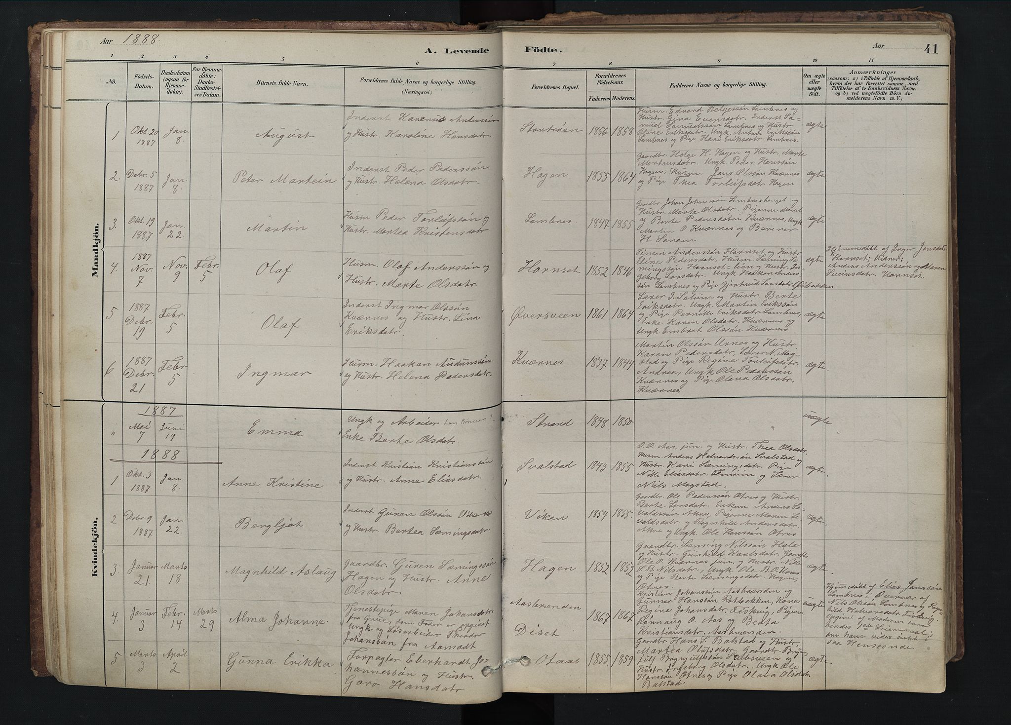 Rendalen prestekontor, SAH/PREST-054/H/Ha/Hab/L0009: Parish register (copy) no. 9, 1879-1902, p. 41