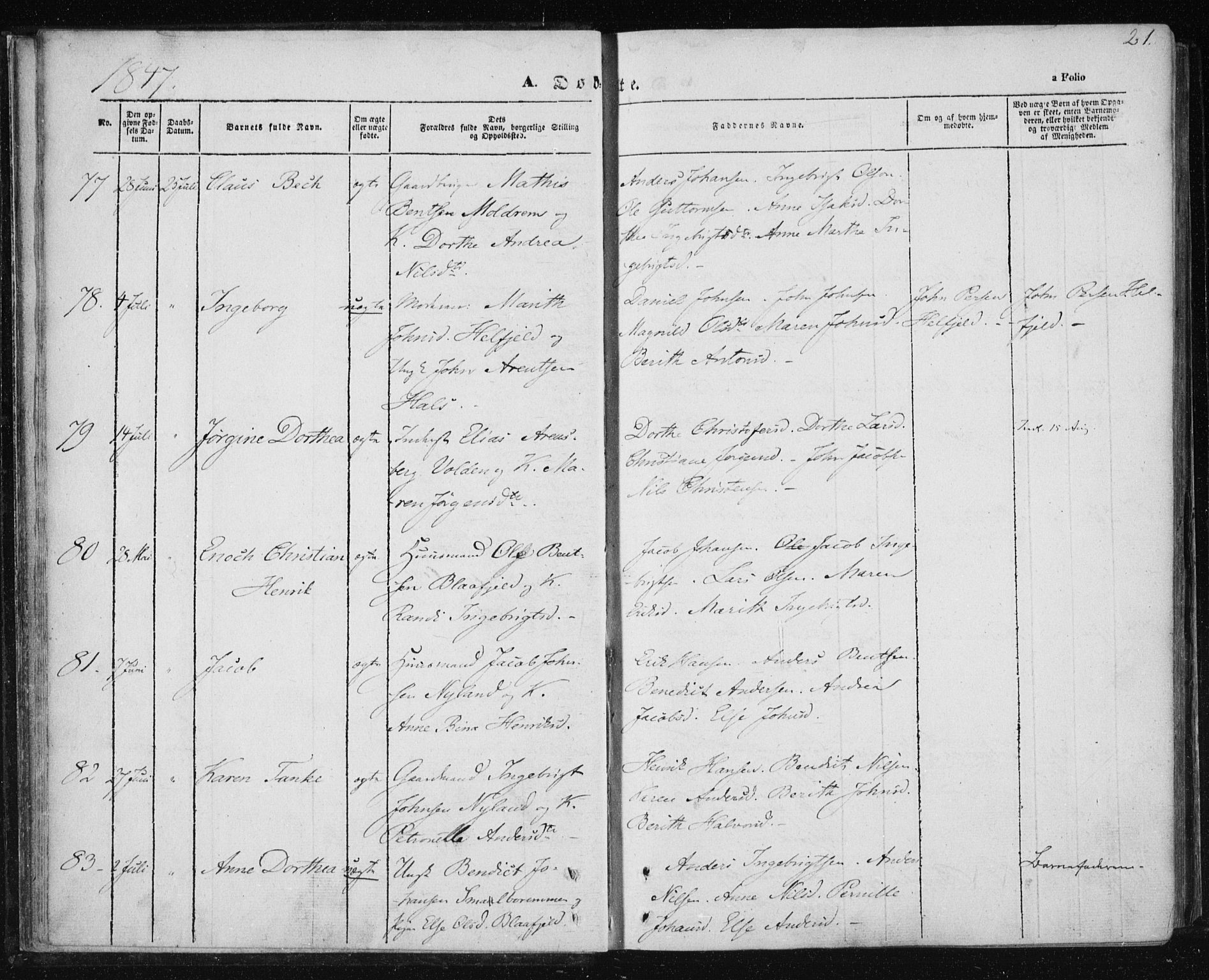 Ministerialprotokoller, klokkerbøker og fødselsregistre - Nordland, SAT/A-1459/820/L0291: Parish register (official) no. 820A12, 1846-1854, p. 21