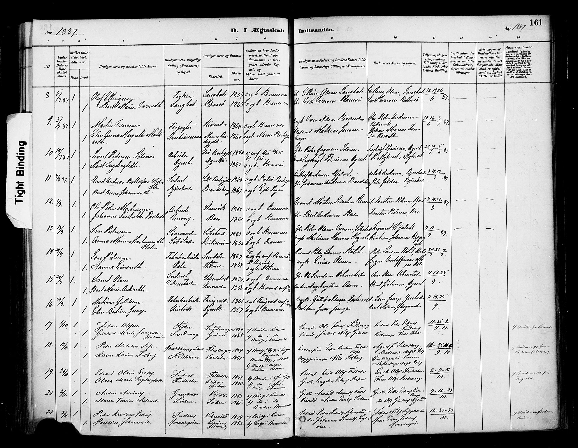 Ministerialprotokoller, klokkerbøker og fødselsregistre - Møre og Romsdal, AV/SAT-A-1454/569/L0819: Parish register (official) no. 569A05, 1885-1899, p. 161