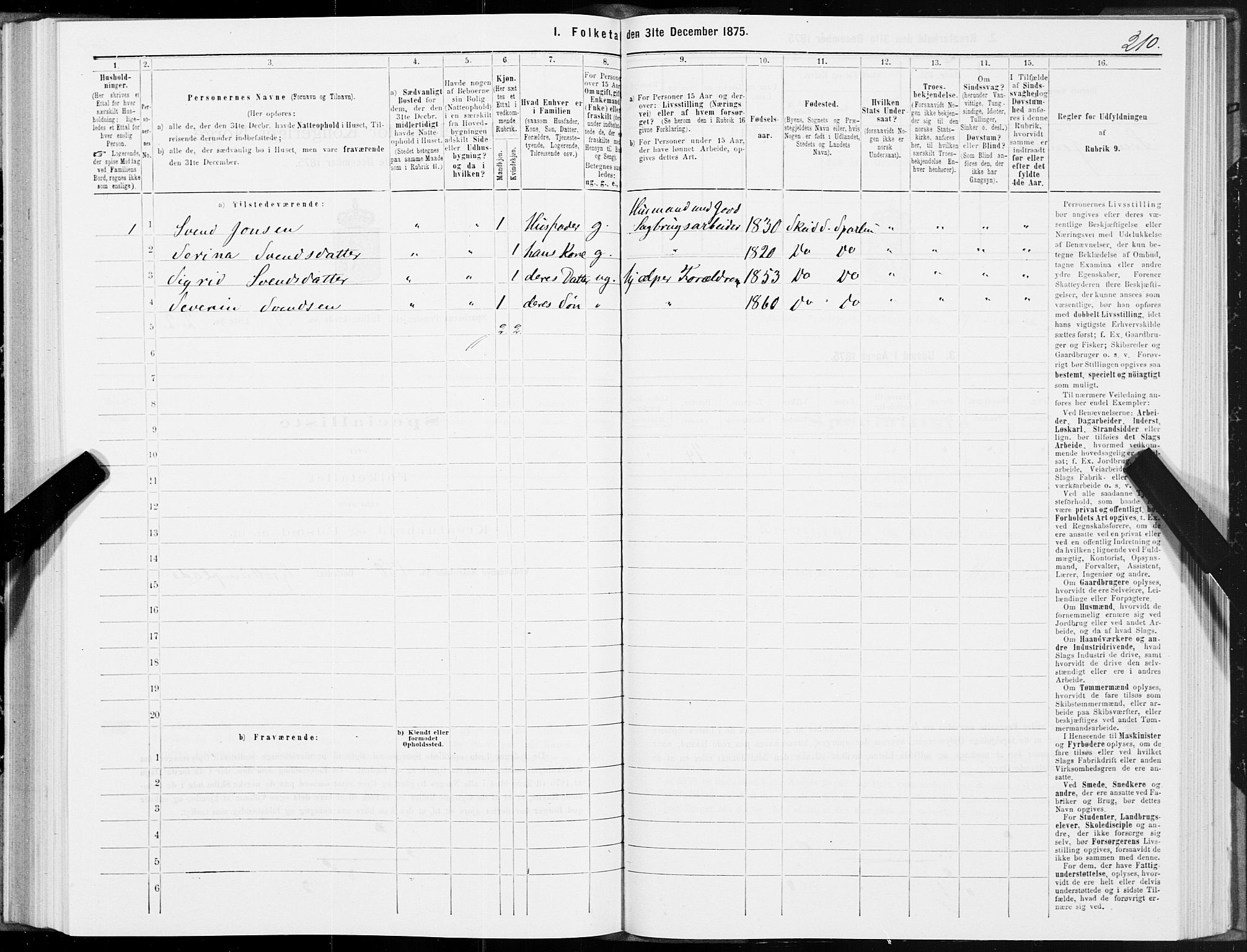 SAT, 1875 census for 1731P Sparbu, 1875, p. 5210