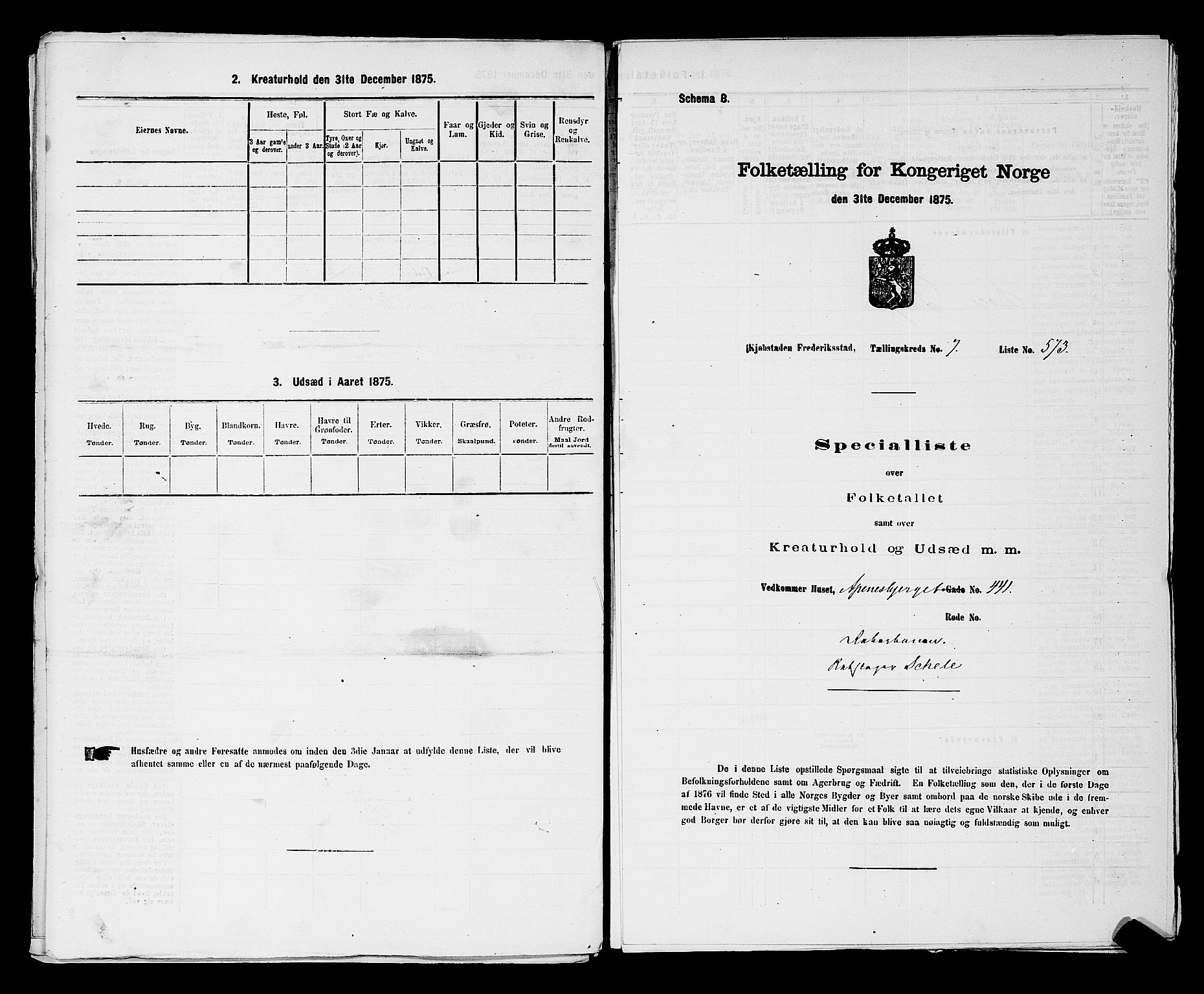 RA, 1875 census for 0103B Fredrikstad/Fredrikstad, 1875, p. 1311