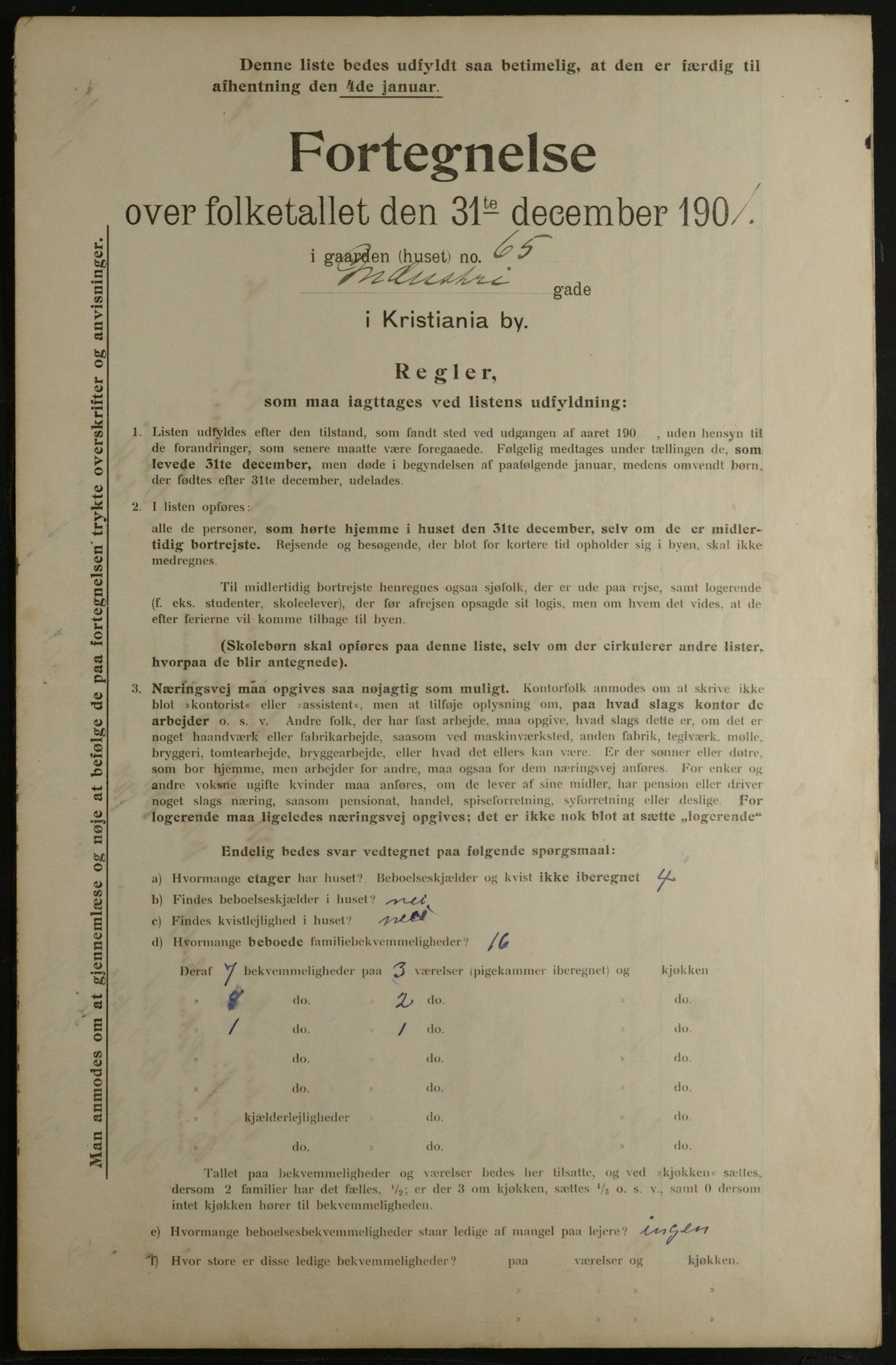 OBA, Municipal Census 1901 for Kristiania, 1901, p. 6871