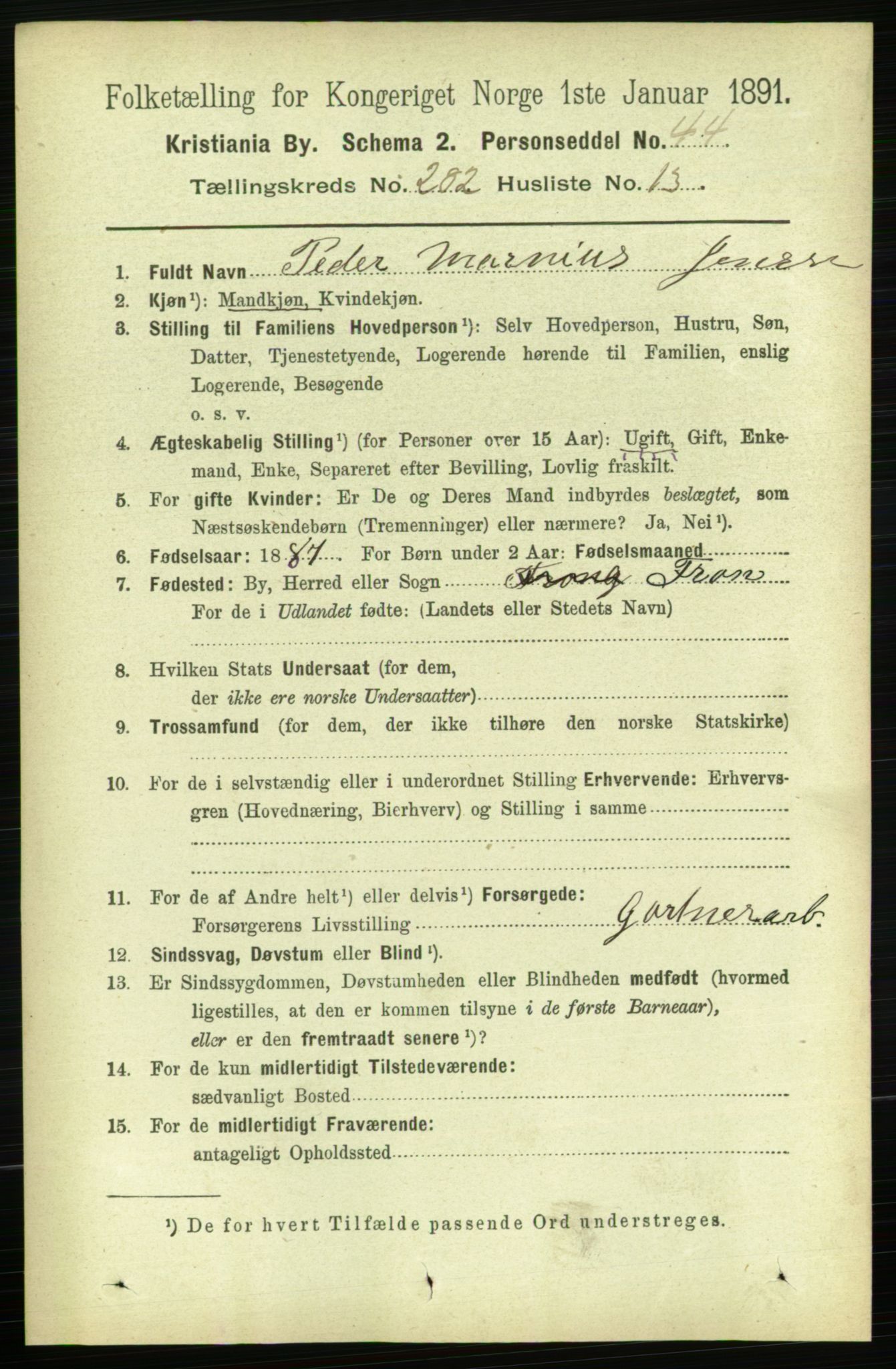 RA, 1891 census for 0301 Kristiania, 1891, p. 172080