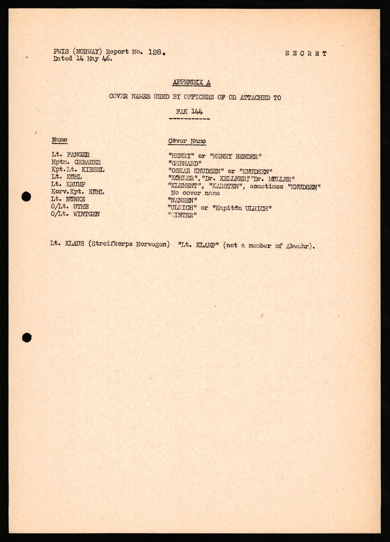 Forsvaret, Forsvarets overkommando II, AV/RA-RAFA-3915/D/Db/L0024: CI Questionaires. Tyske okkupasjonsstyrker i Norge. Tyskere., 1945-1946, p. 389