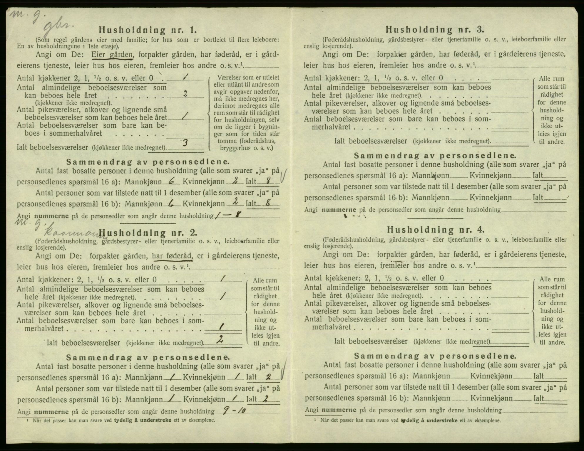 SAB, 1920 census for Fitjar, 1920, p. 243