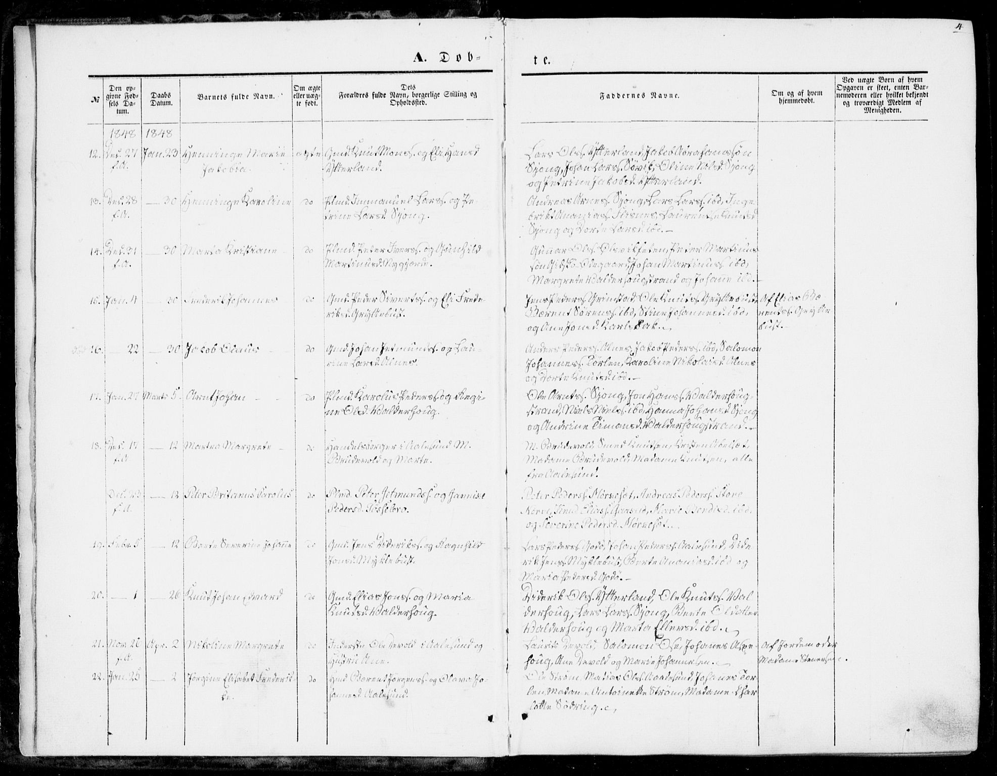 Ministerialprotokoller, klokkerbøker og fødselsregistre - Møre og Romsdal, AV/SAT-A-1454/528/L0397: Parish register (official) no. 528A08, 1848-1858, p. 4