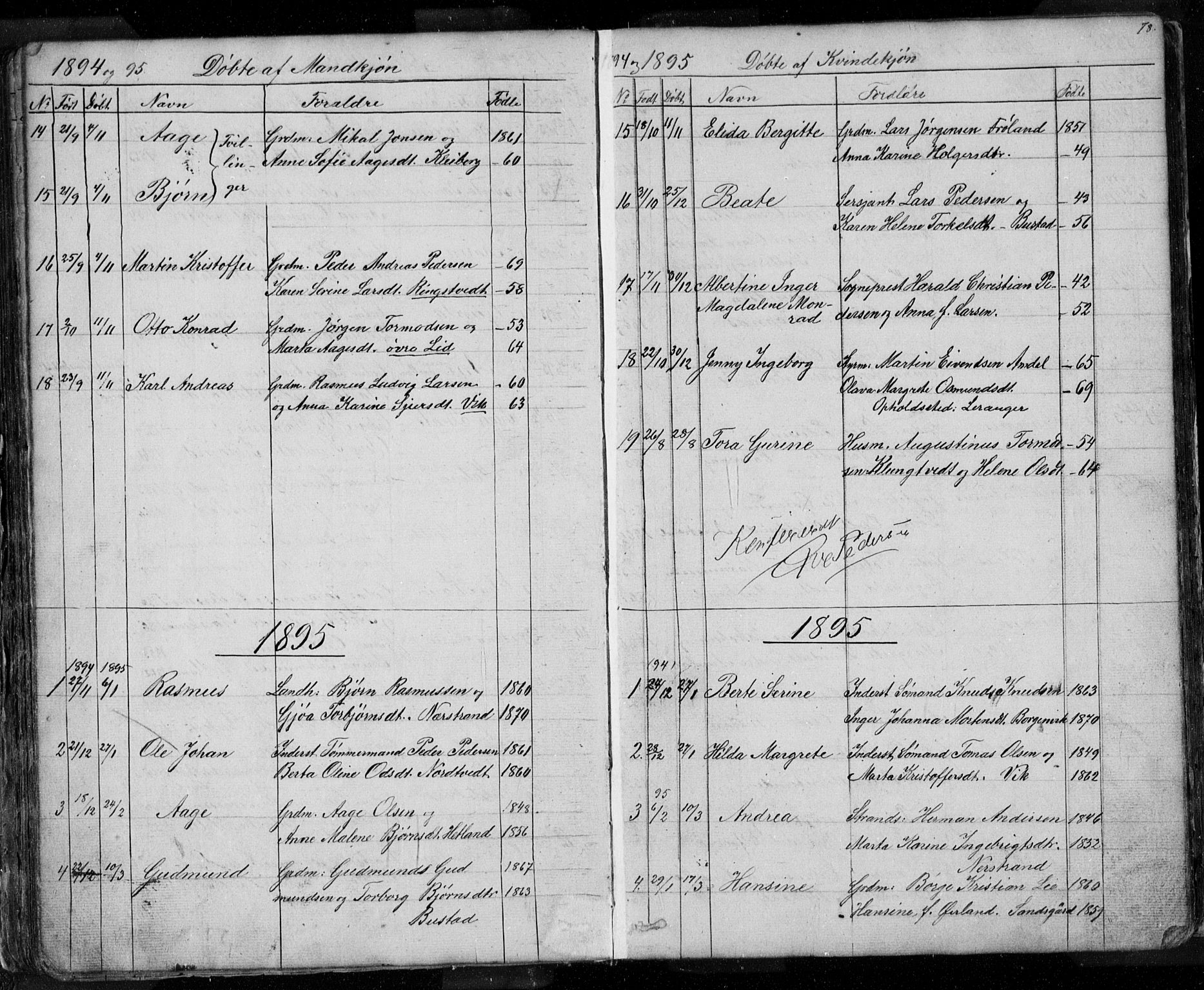 Nedstrand sokneprestkontor, SAST/A-101841/01/V: Parish register (copy) no. B 3, 1848-1933, p. 78