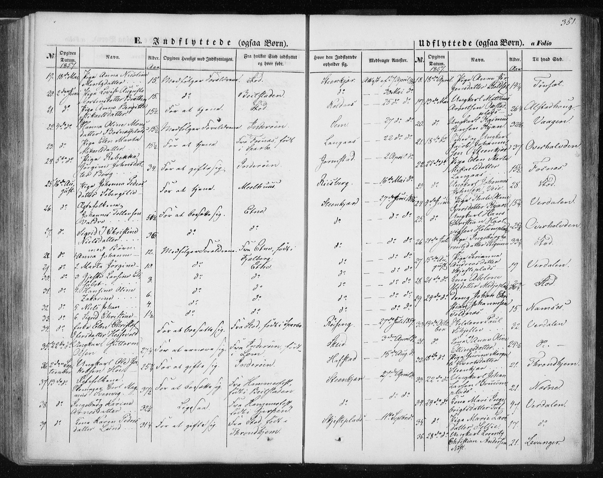 Ministerialprotokoller, klokkerbøker og fødselsregistre - Nord-Trøndelag, AV/SAT-A-1458/735/L0342: Parish register (official) no. 735A07 /1, 1849-1862, p. 351