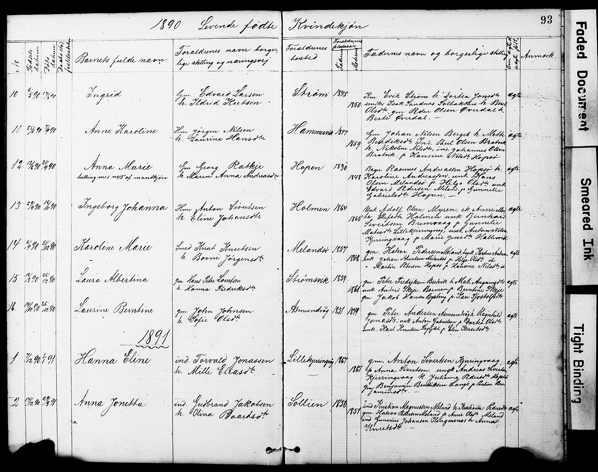 Ministerialprotokoller, klokkerbøker og fødselsregistre - Sør-Trøndelag, SAT/A-1456/634/L0541: Parish register (copy) no. 634C03, 1874-1891, p. 93