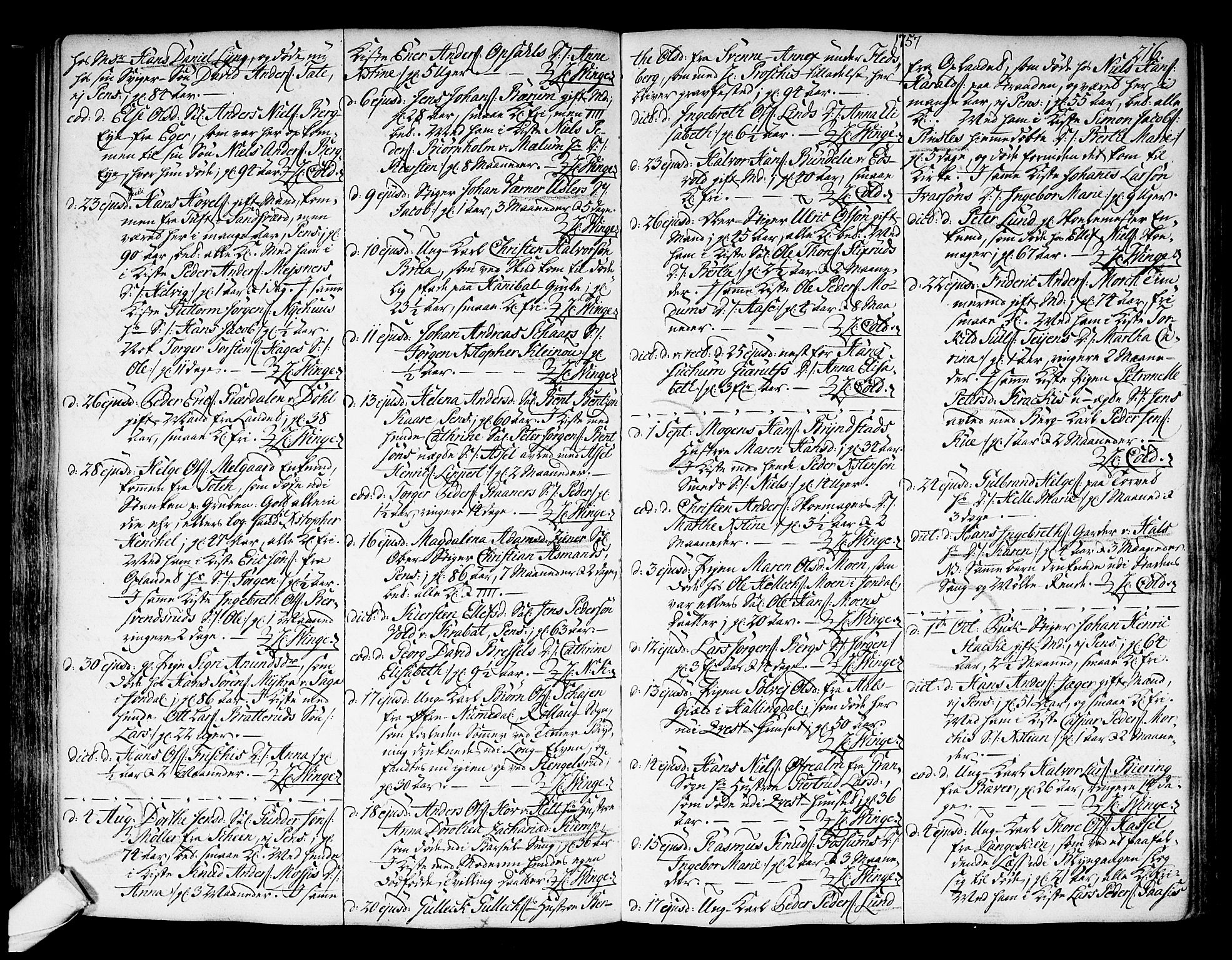 Kongsberg kirkebøker, AV/SAKO-A-22/F/Fa/L0004: Parish register (official) no. I 4, 1756-1768, p. 216