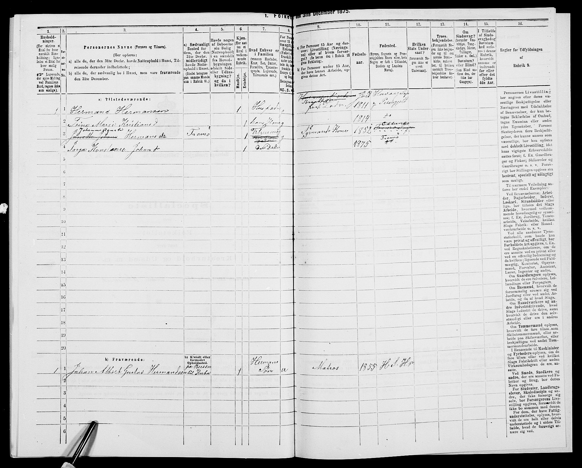 SAK, 1875 census for 0927P Høvåg, 1875, p. 662