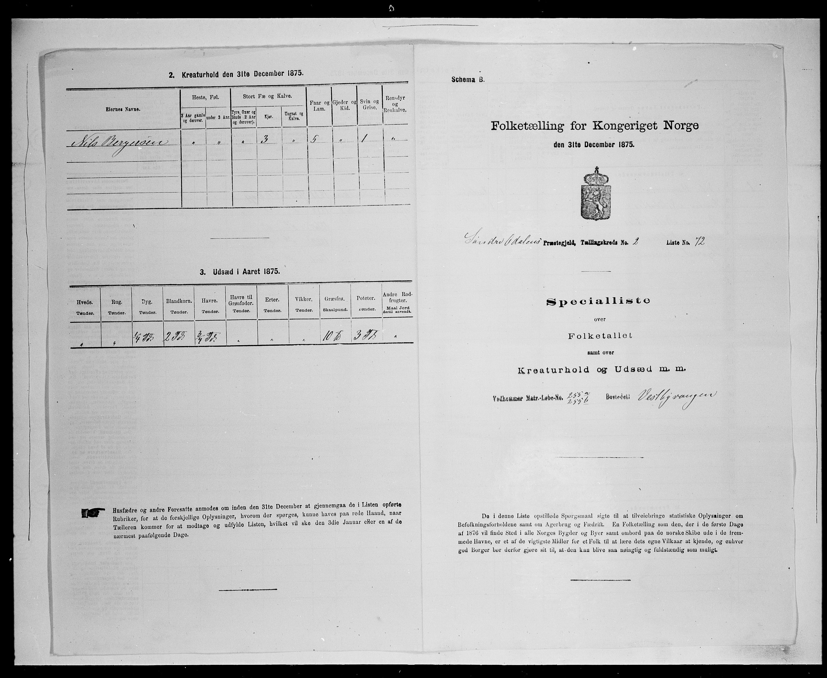 SAH, 1875 census for 0419P Sør-Odal, 1875, p. 371