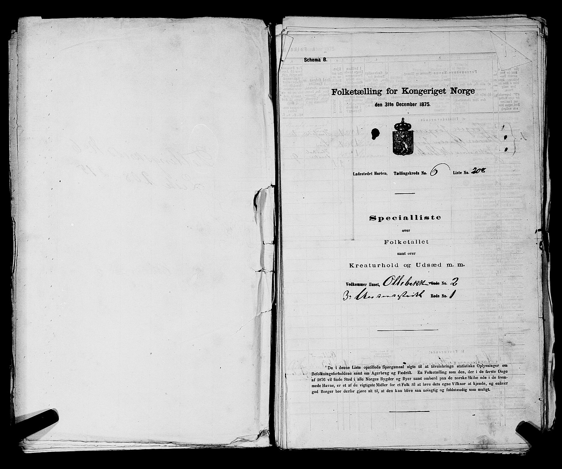 SAKO, 1875 census for 0703P Horten, 1875, p. 482