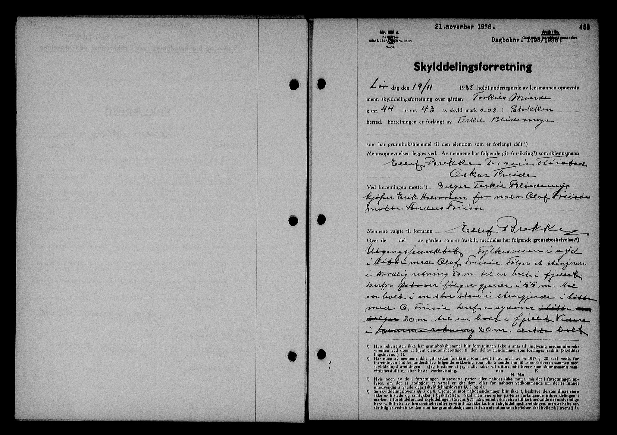 Nedenes sorenskriveri, AV/SAK-1221-0006/G/Gb/Gba/L0045: Mortgage book no. 41, 1938-1938, Diary no: : 1198/1938