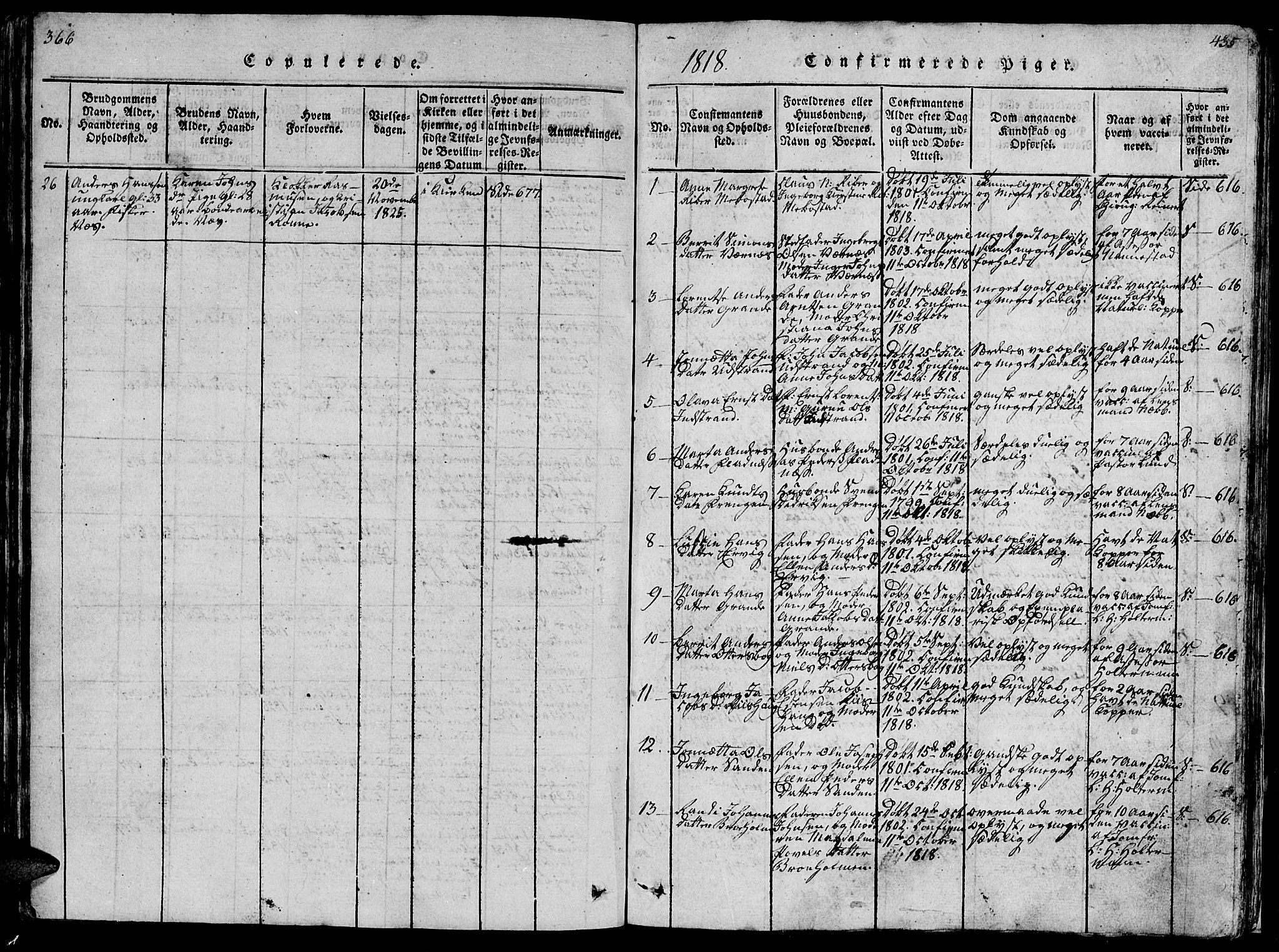 Ministerialprotokoller, klokkerbøker og fødselsregistre - Sør-Trøndelag, SAT/A-1456/659/L0744: Parish register (copy) no. 659C01, 1818-1825, p. 366