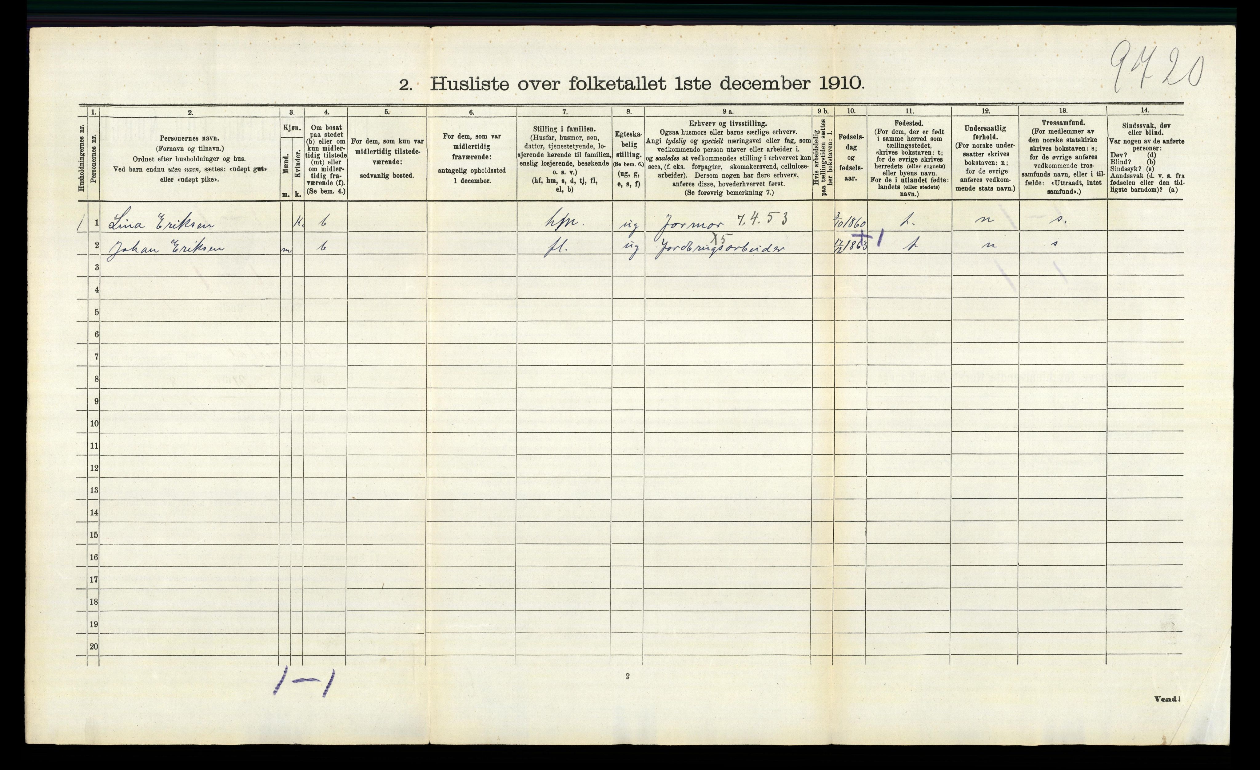 RA, 1910 census for Nannestad, 1910, p. 798