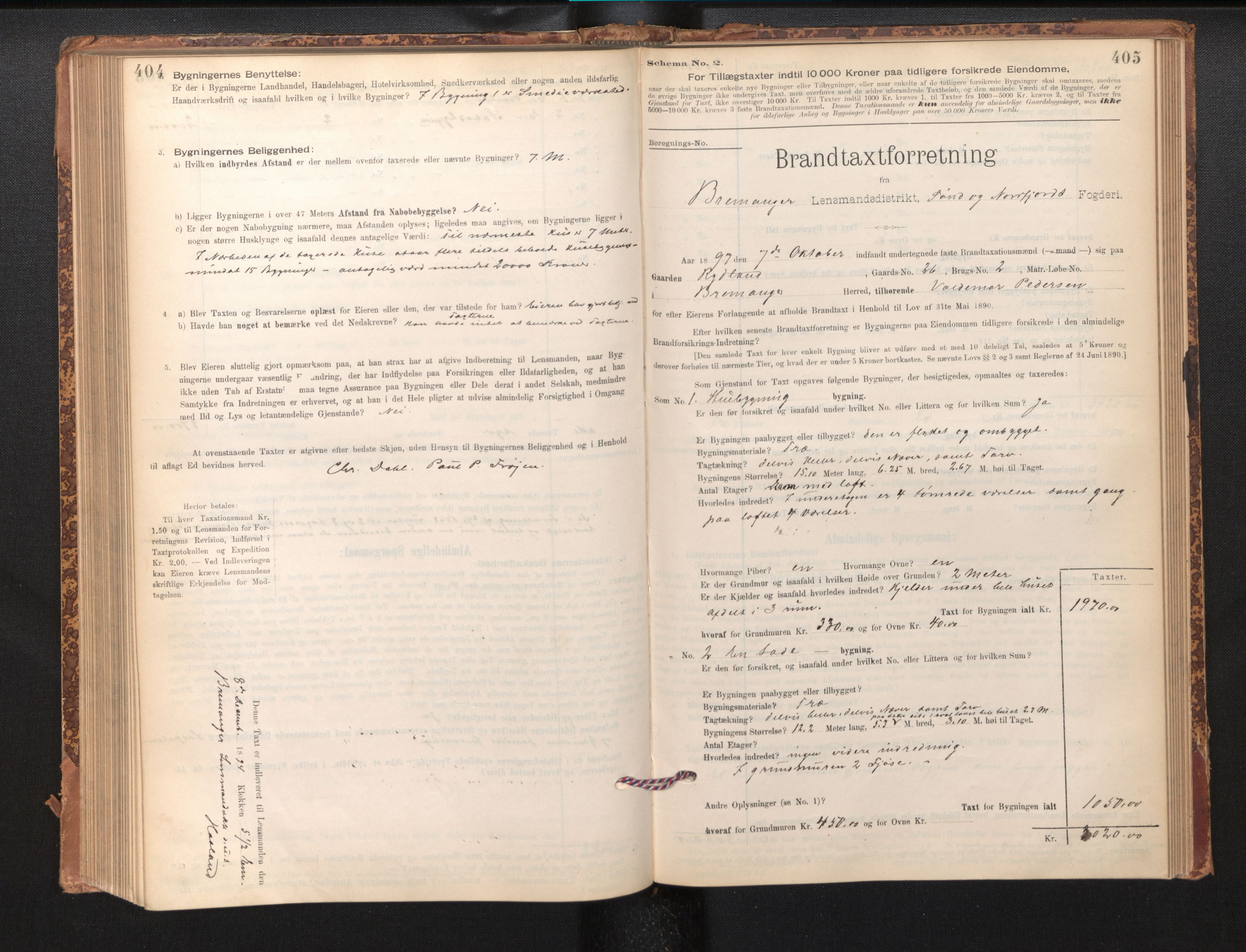 Lensmannen i Bremanger, SAB/A-26701/0012/L0007: Branntakstprotokoll, skjematakst, 1895-1936, p. 404-405