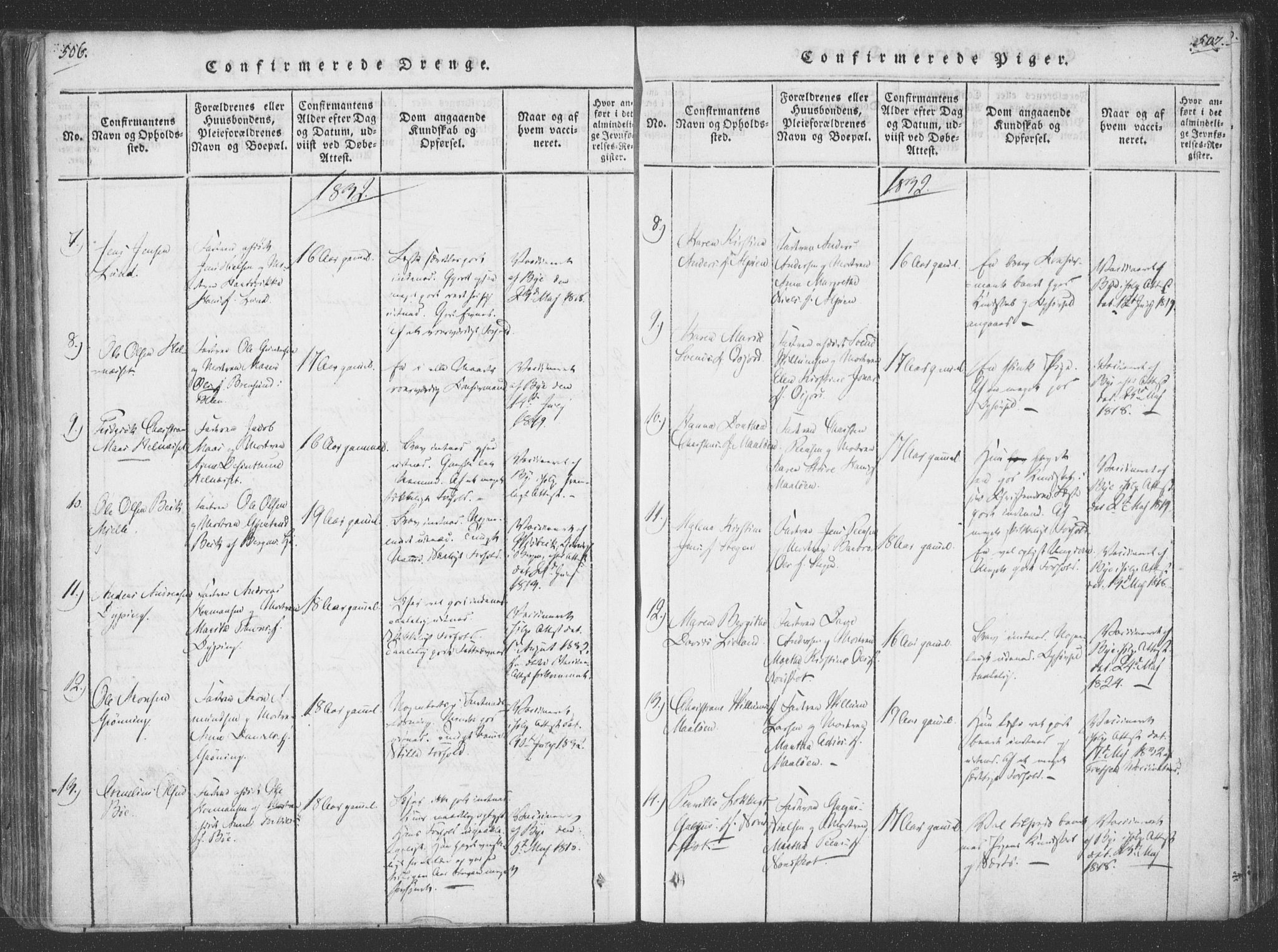 Ministerialprotokoller, klokkerbøker og fødselsregistre - Nordland, SAT/A-1459/855/L0798: Parish register (official) no. 855A06, 1821-1835, p. 506-507