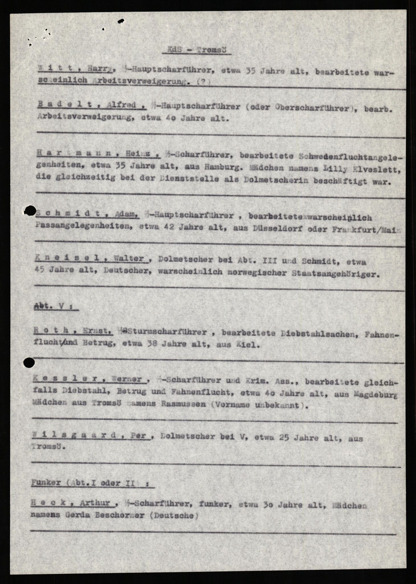 Forsvaret, Forsvarets overkommando II, AV/RA-RAFA-3915/D/Db/L0022: CI Questionaires. Tyske okkupasjonsstyrker i Norge. Tyskere., 1945-1946, p. 525