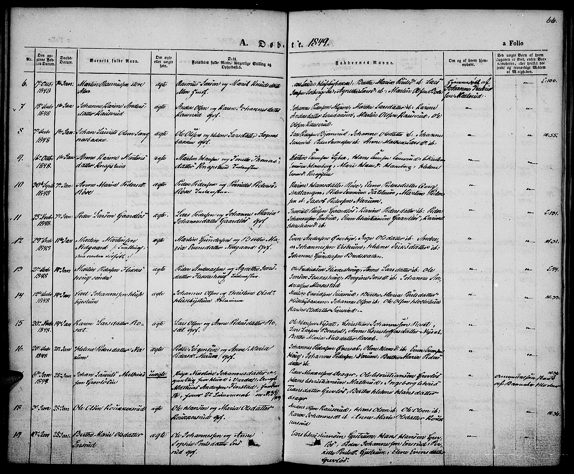 Vestre Toten prestekontor, SAH/PREST-108/H/Ha/Haa/L0004: Parish register (official) no. 4, 1844-1849, p. 66