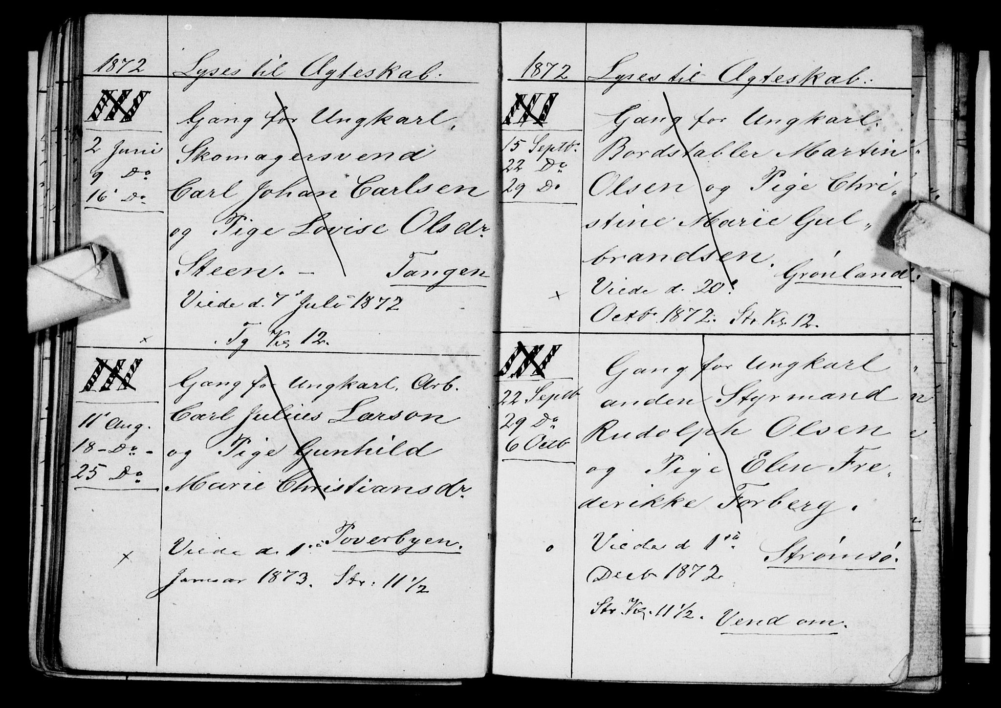 Strømsø kirkebøker, AV/SAKO-A-246/H/Ha/L0003: Banns register no. 3, 1866-1874