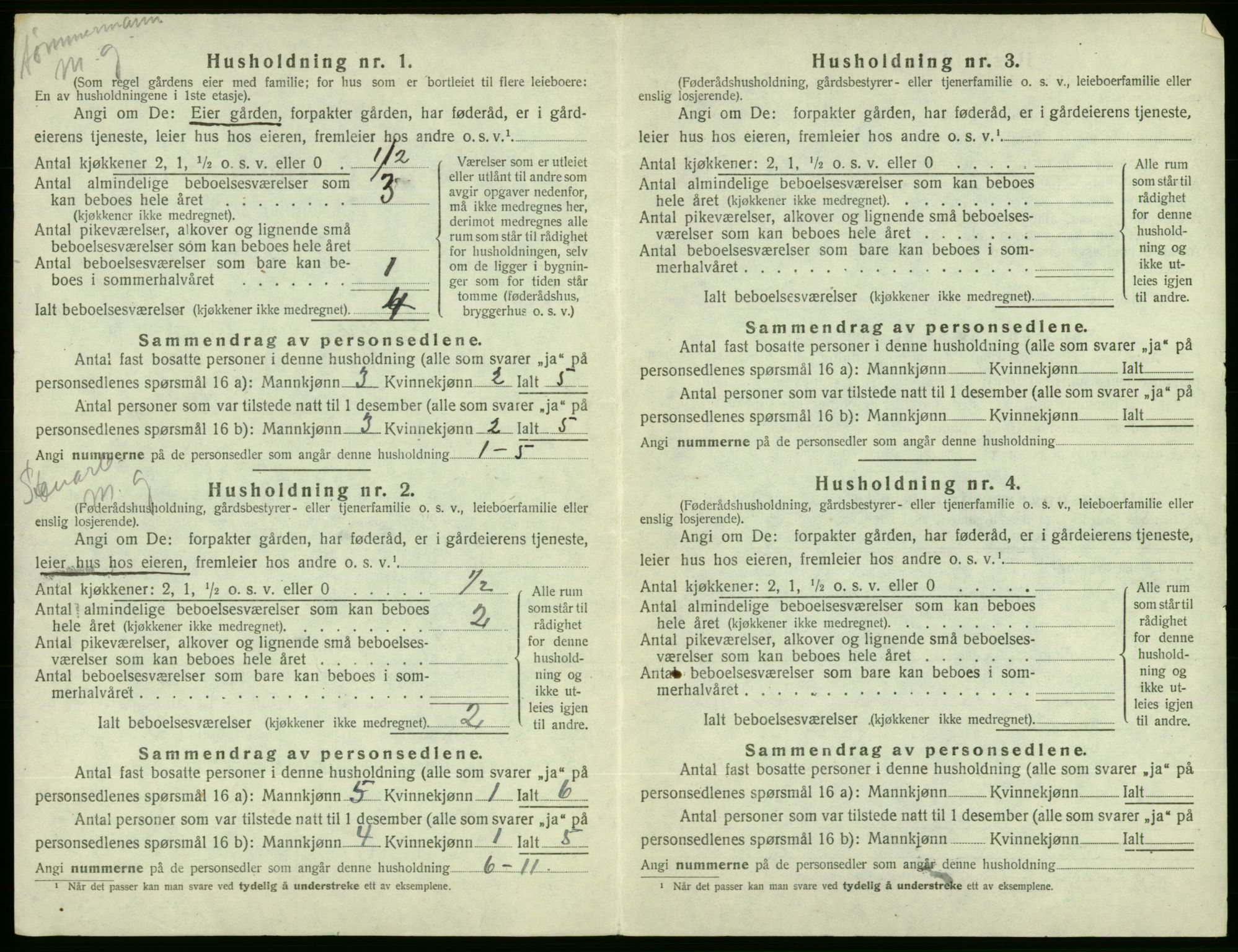 SAB, 1920 census for Ølen, 1920, p. 265