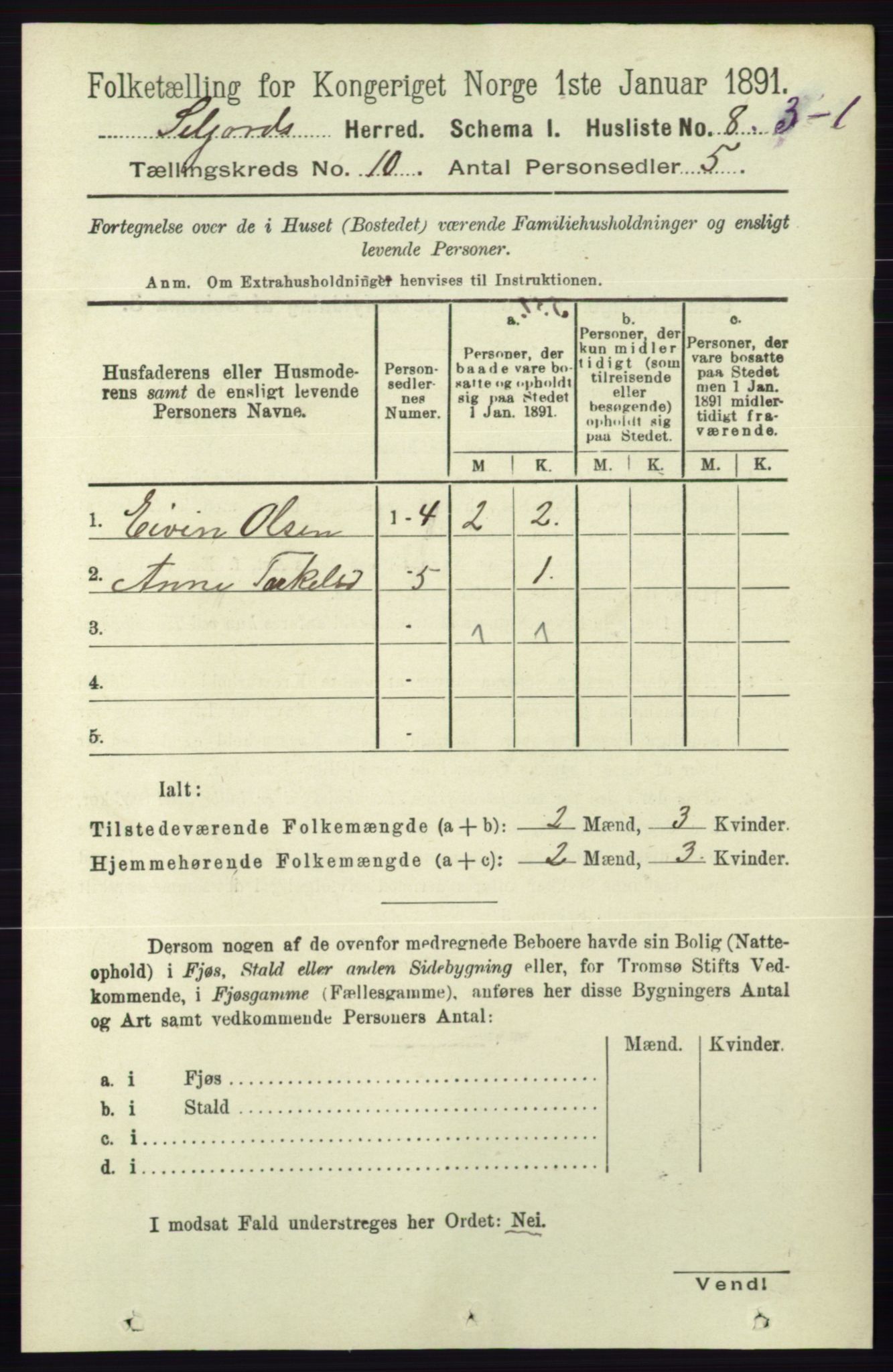 RA, 1891 census for 0828 Seljord, 1891, p. 3411