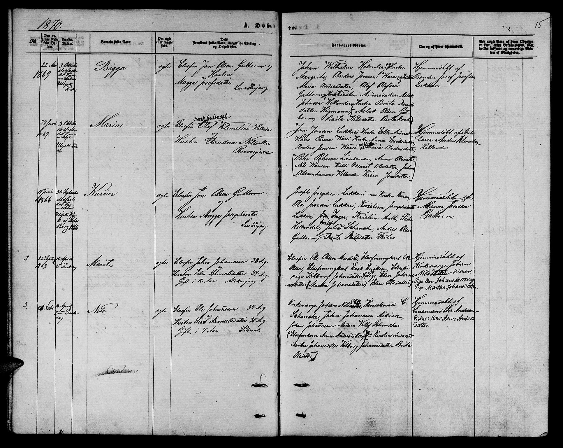 Nesseby sokneprestkontor, SATØ/S-1330/H/Hb/L0006klokker: Parish register (copy) no. 6, 1860-1876, p. 15