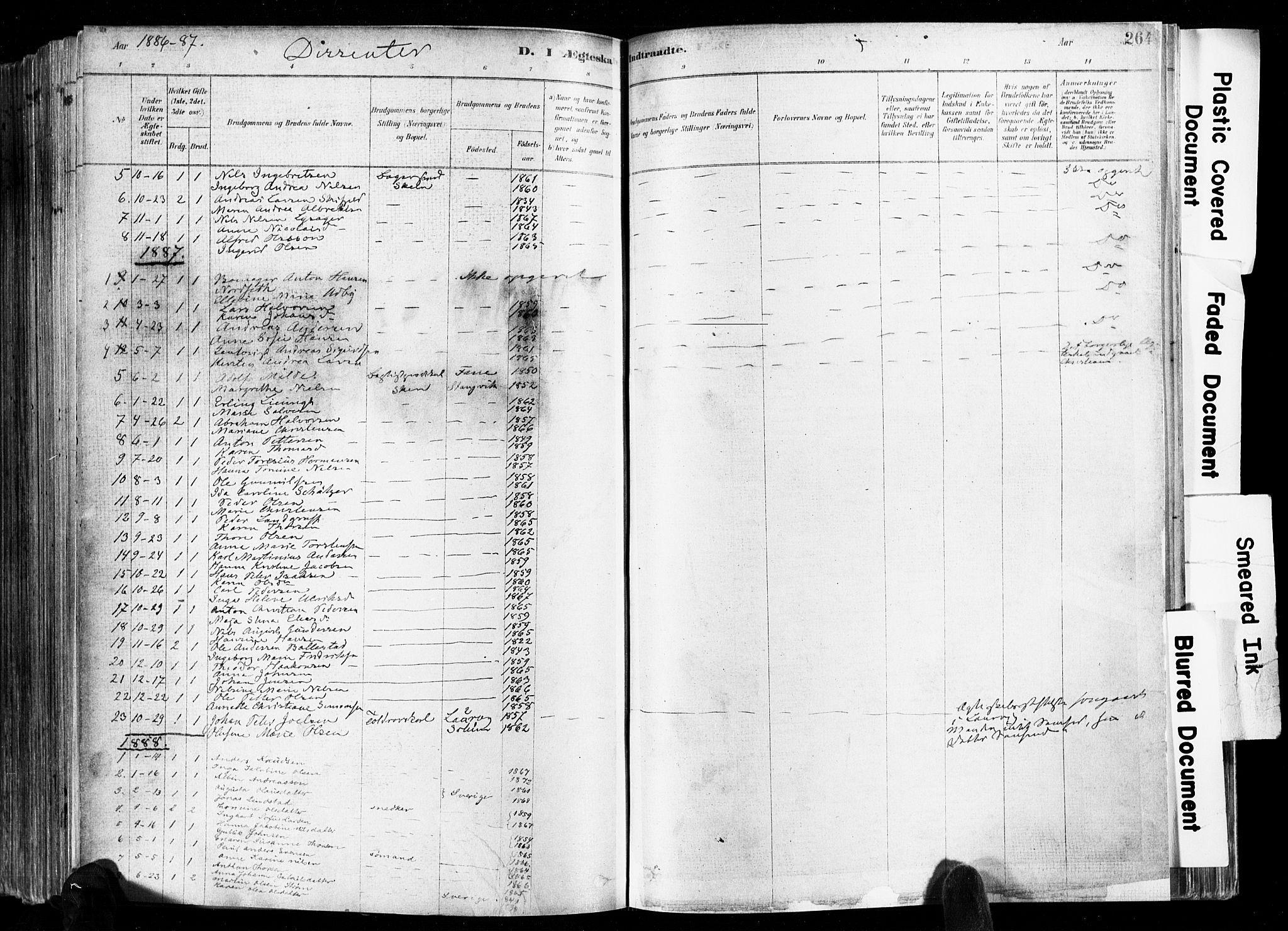 Skien kirkebøker, AV/SAKO-A-302/F/Fa/L0009: Parish register (official) no. 9, 1878-1890, p. 264