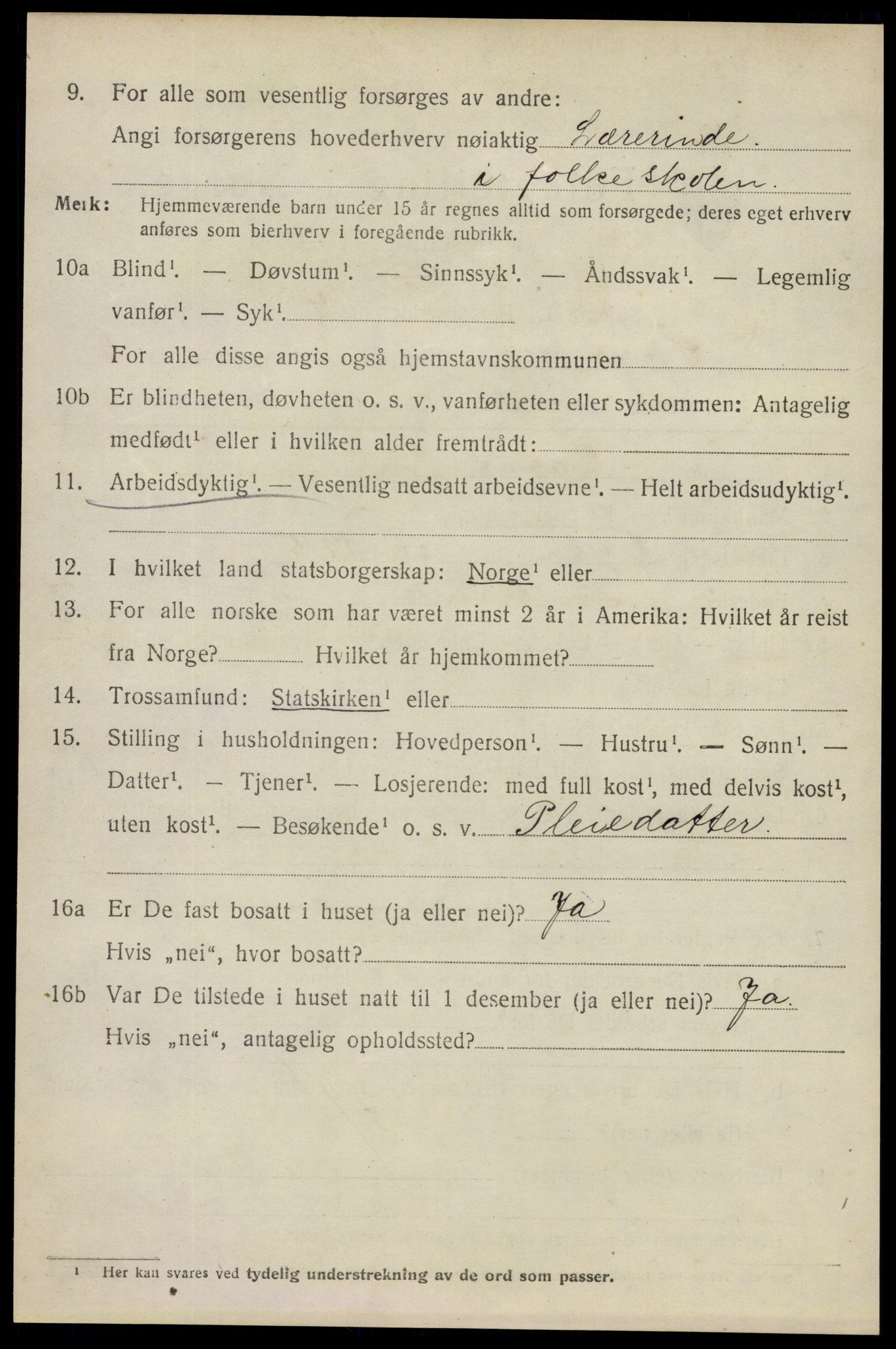 SAO, 1920 census for Spydeberg, 1920, p. 6980