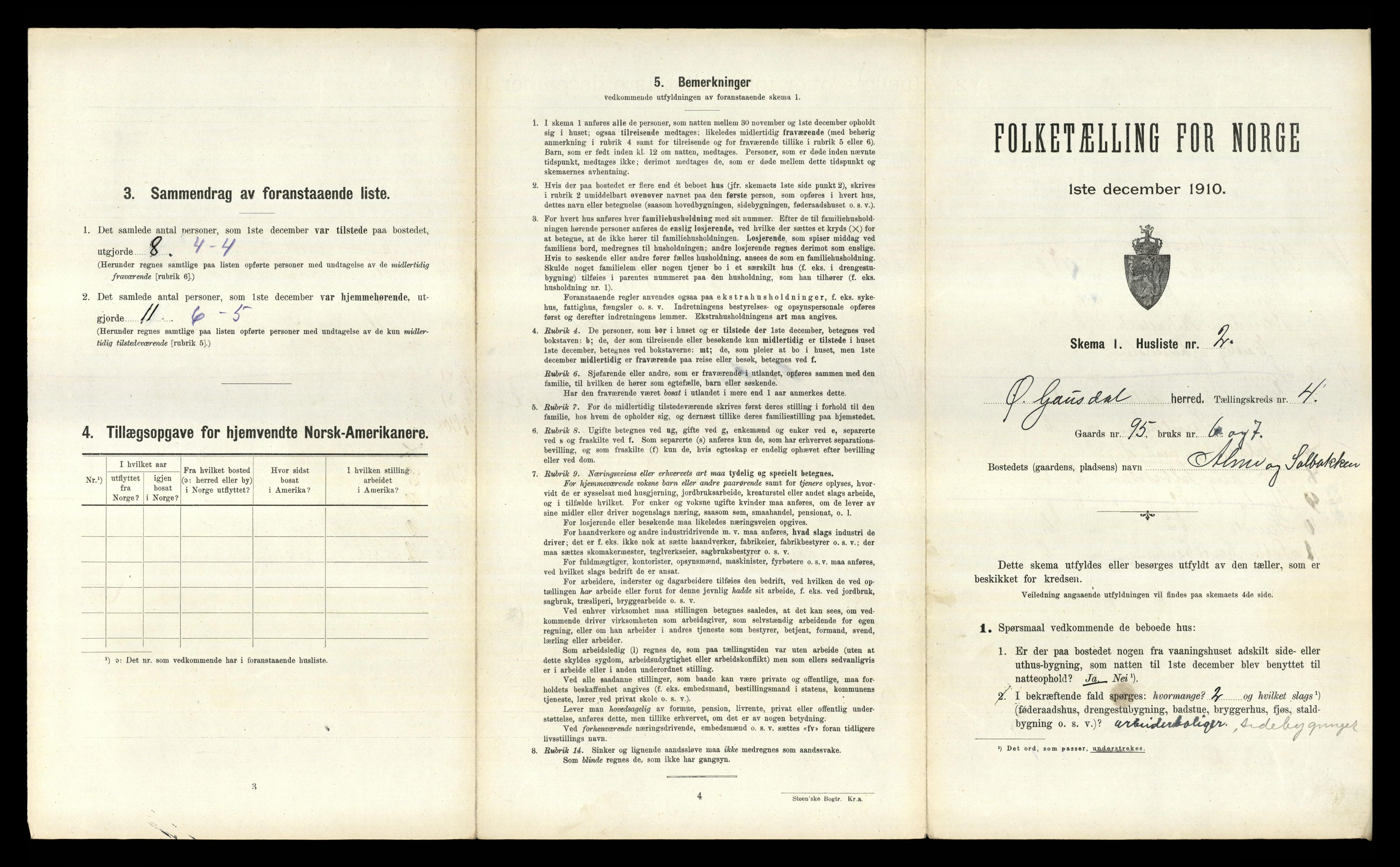 RA, 1910 census for Østre Gausdal, 1910, p. 652