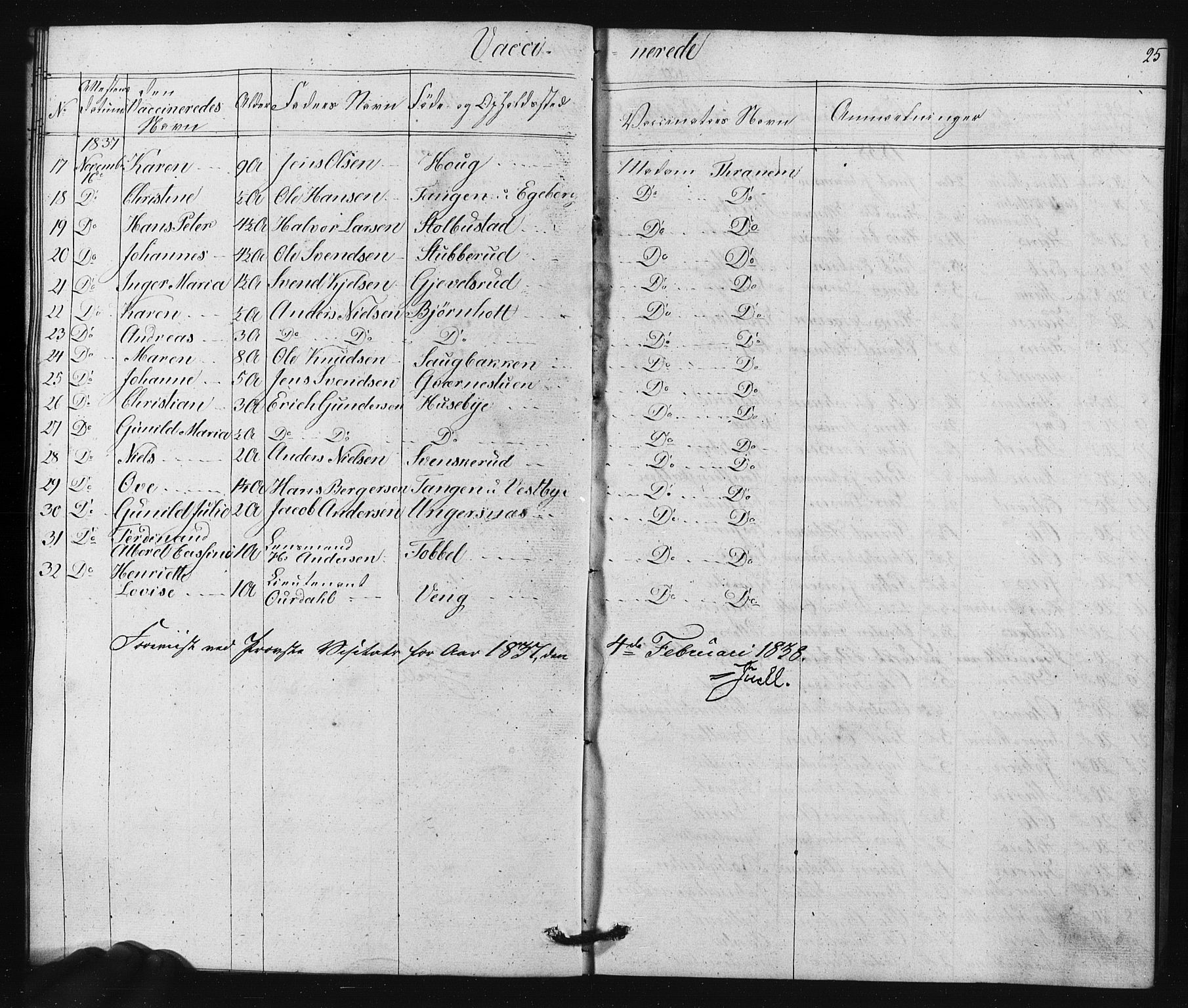 Enebakk prestekontor Kirkebøker, SAO/A-10171c/F/Fa/L0015: Parish register (official) no. I 15, 1830-1867, p. 25