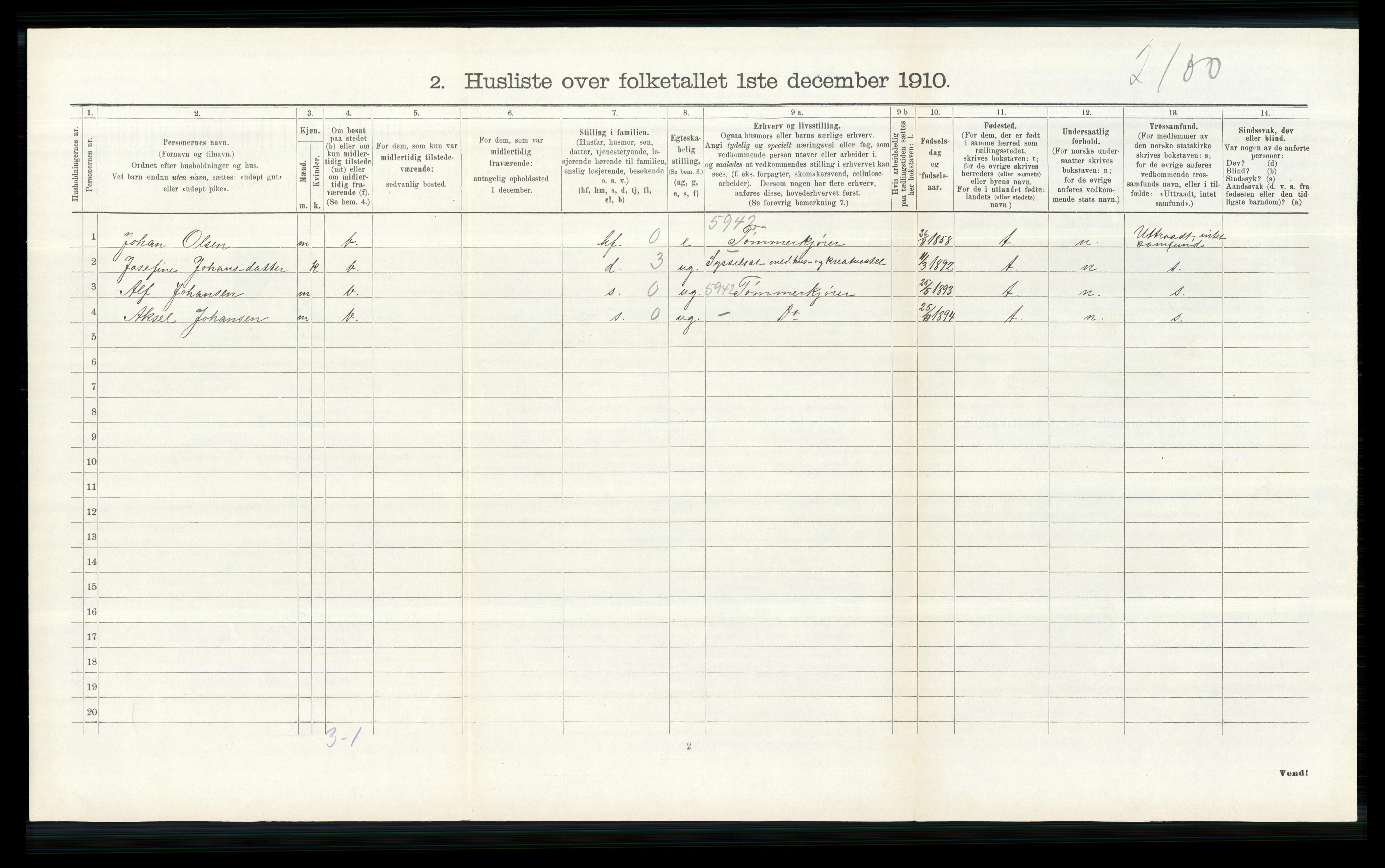 RA, 1910 census for Nittedal, 1910, p. 428