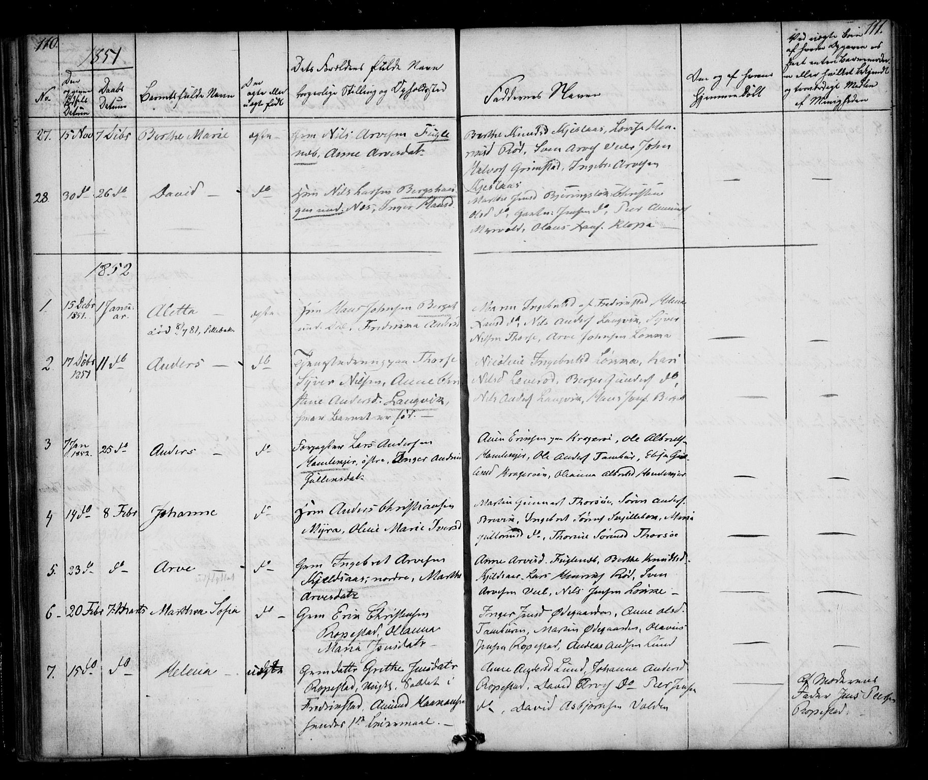 Borge prestekontor Kirkebøker, AV/SAO-A-10903/F/Fb/L0001: Parish register (official) no. II 1, 1836-1852, p. 110-111