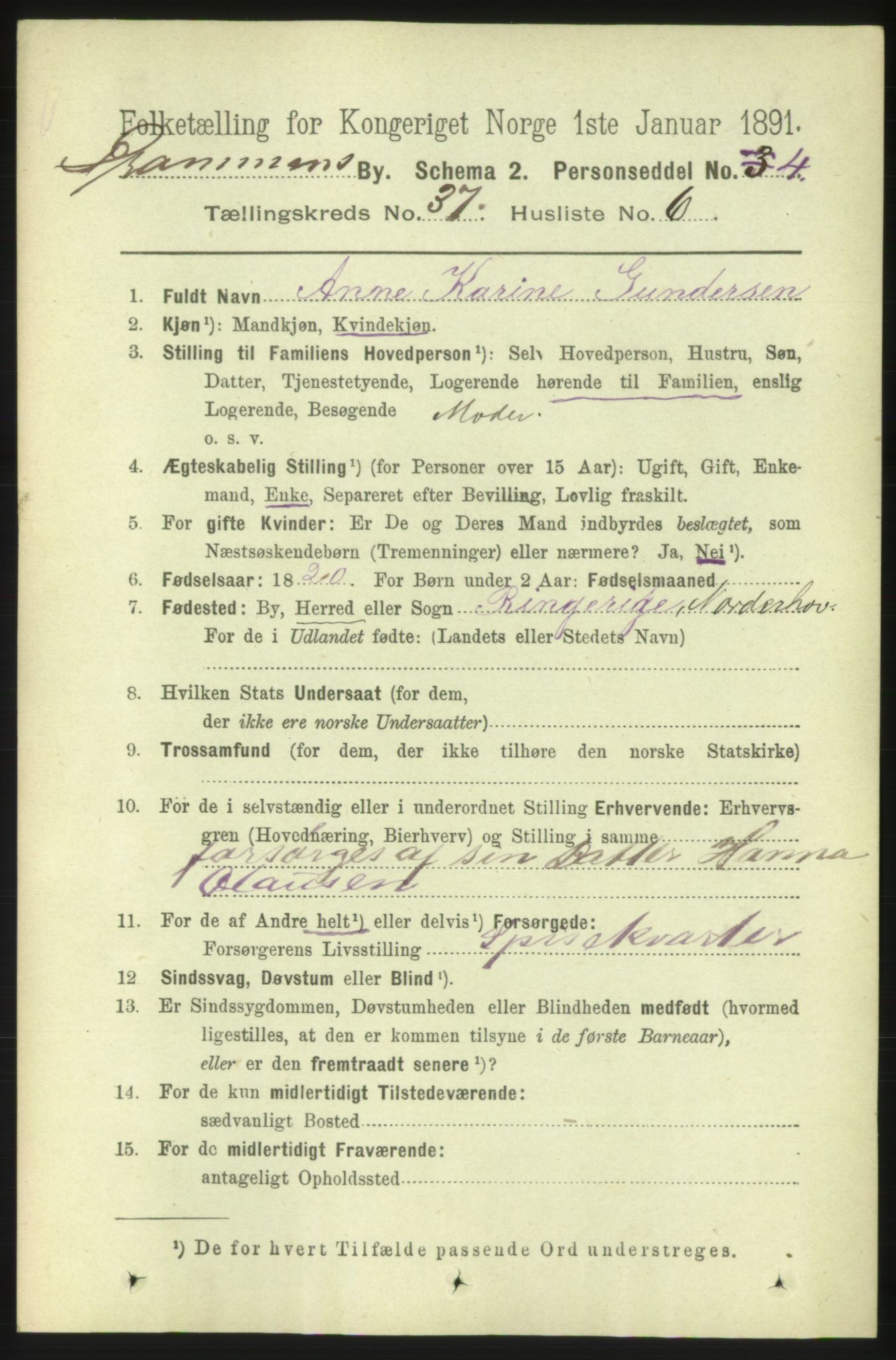 RA, 1891 census for 0602 Drammen, 1891, p. 22828