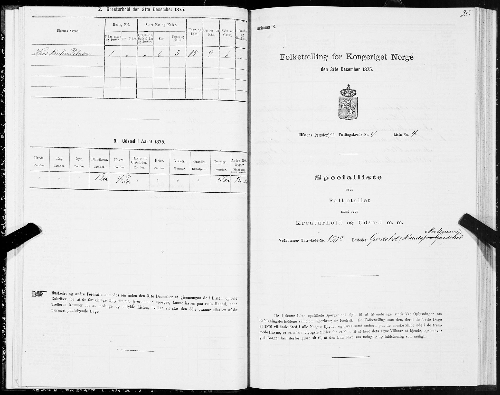 SAT, 1875 census for 1516P Ulstein, 1875, p. 2035