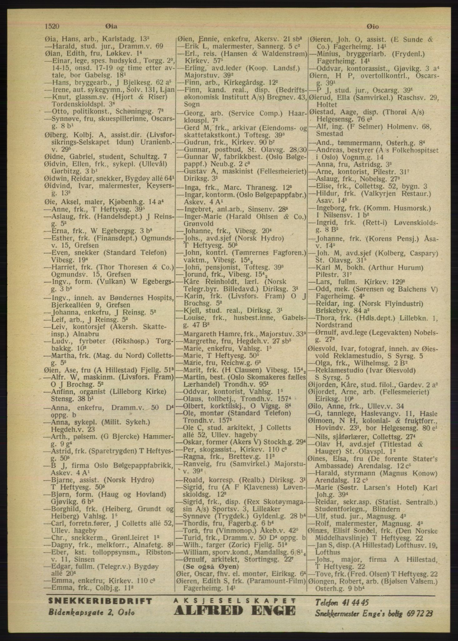 Kristiania/Oslo adressebok, PUBL/-, 1949, p. 1520